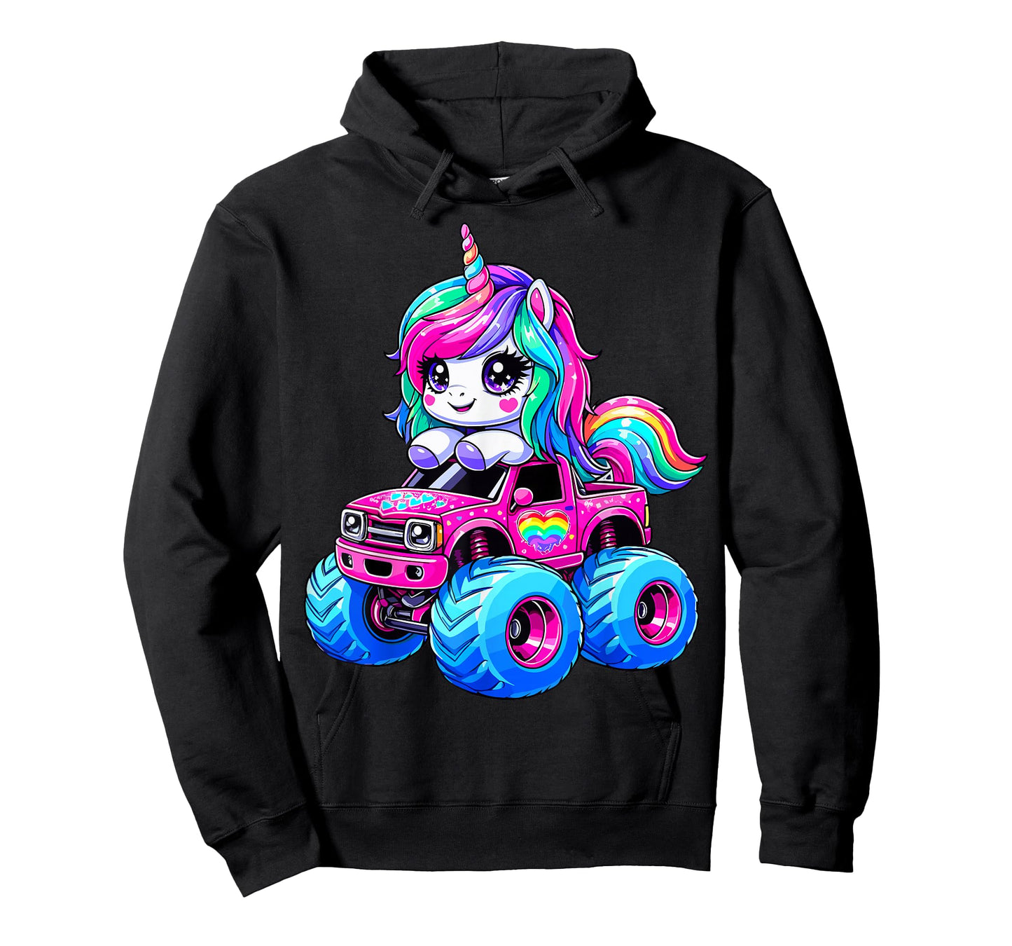 Cute Unicorn Riding Monster Truck T-Shirt