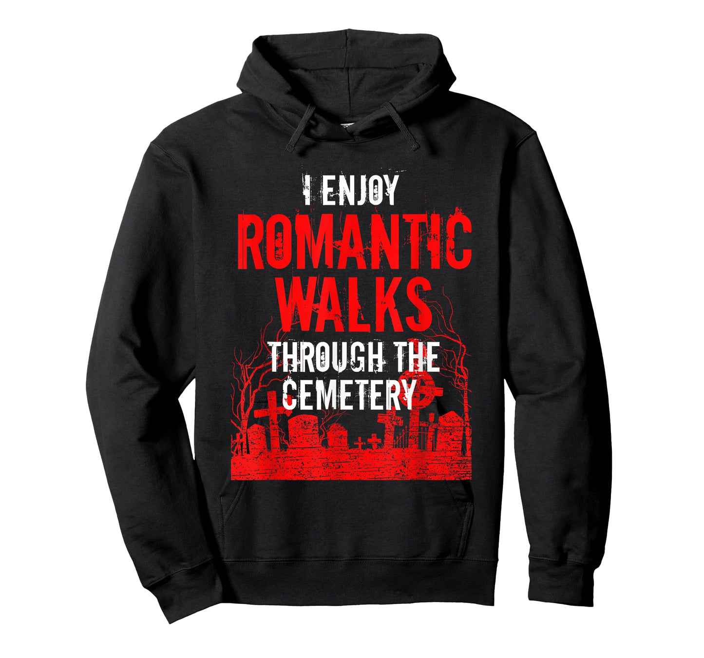 Romantic Walks Through Cemetery Death Horror Creepy 666 Gift T-Shirt