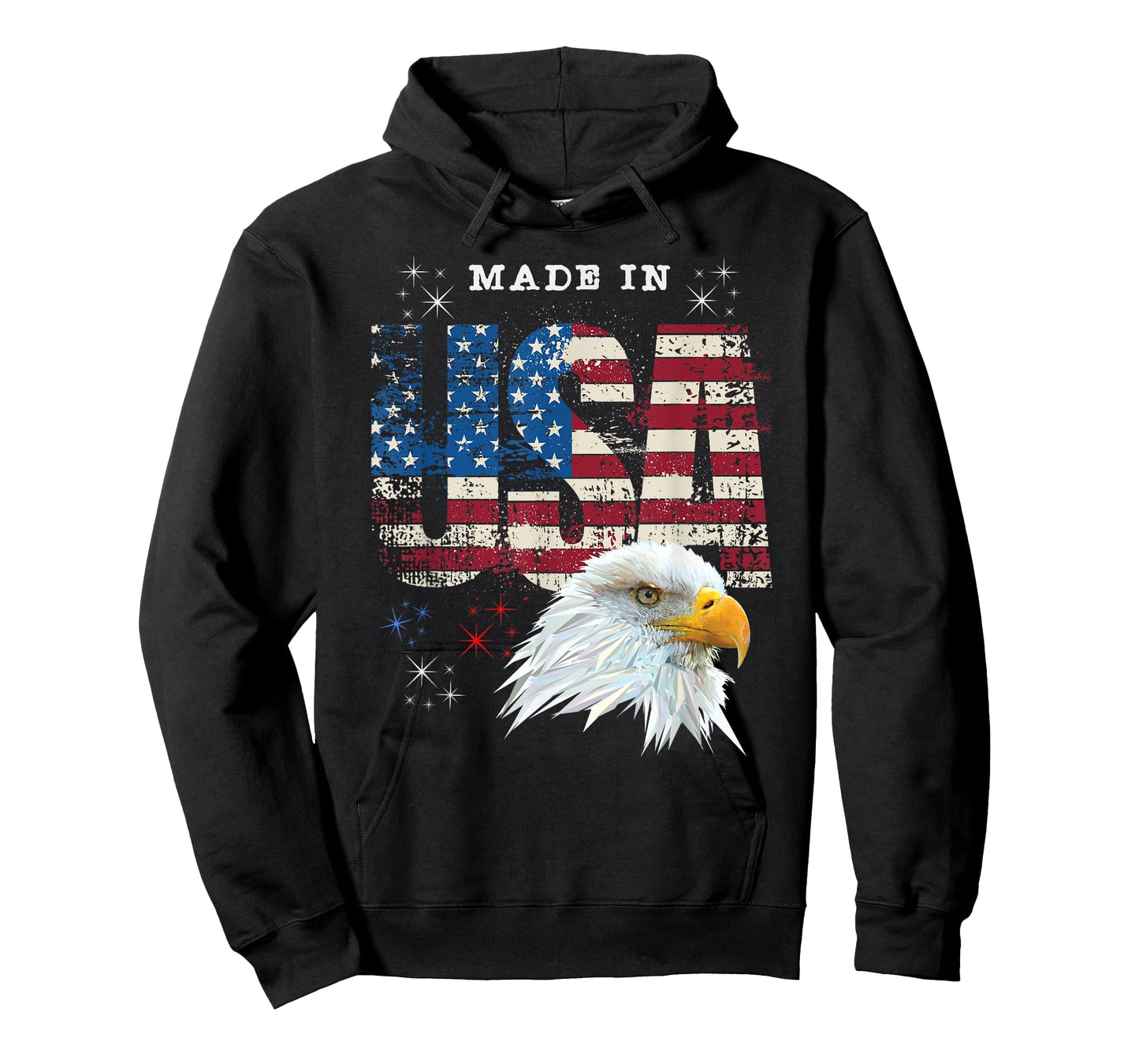Made in USA Patriotic American Flag Bald Eagle America T-Shirt