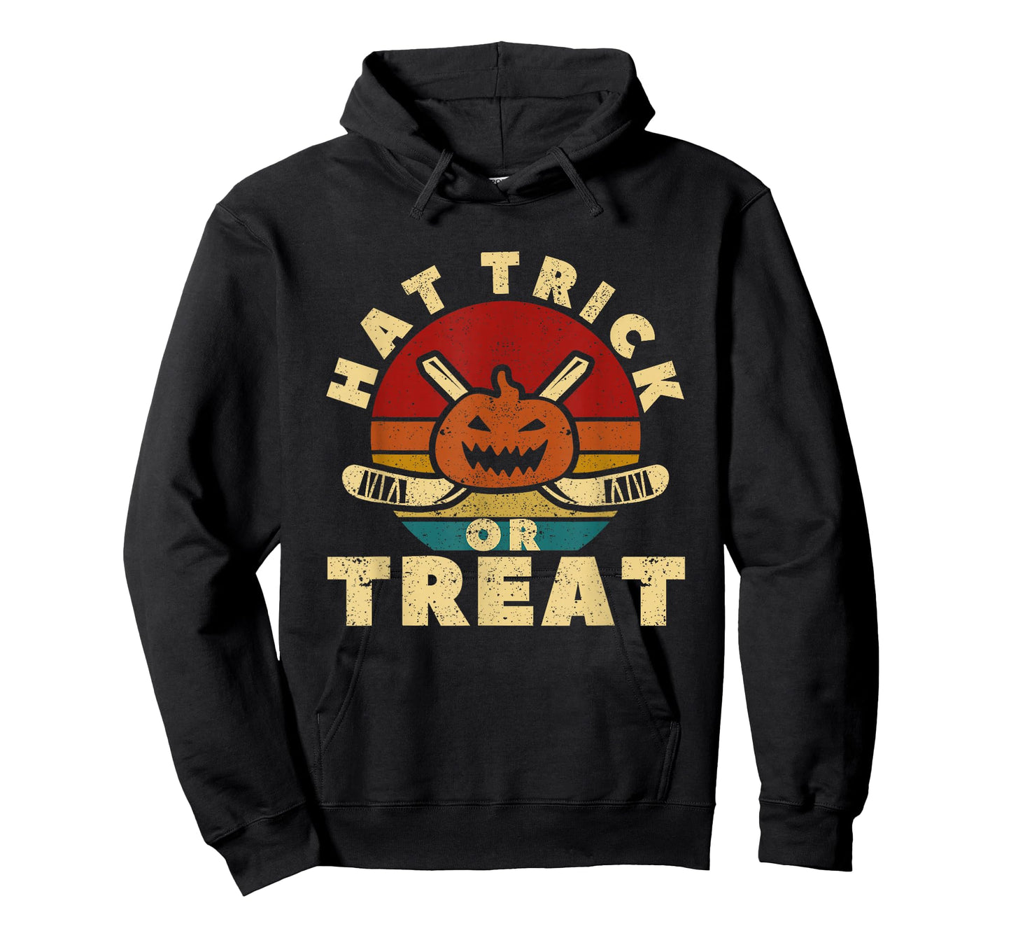 Ice Hockey Player Coach Halloween Pumpkin Hat Trick Or Treat T-Shirt