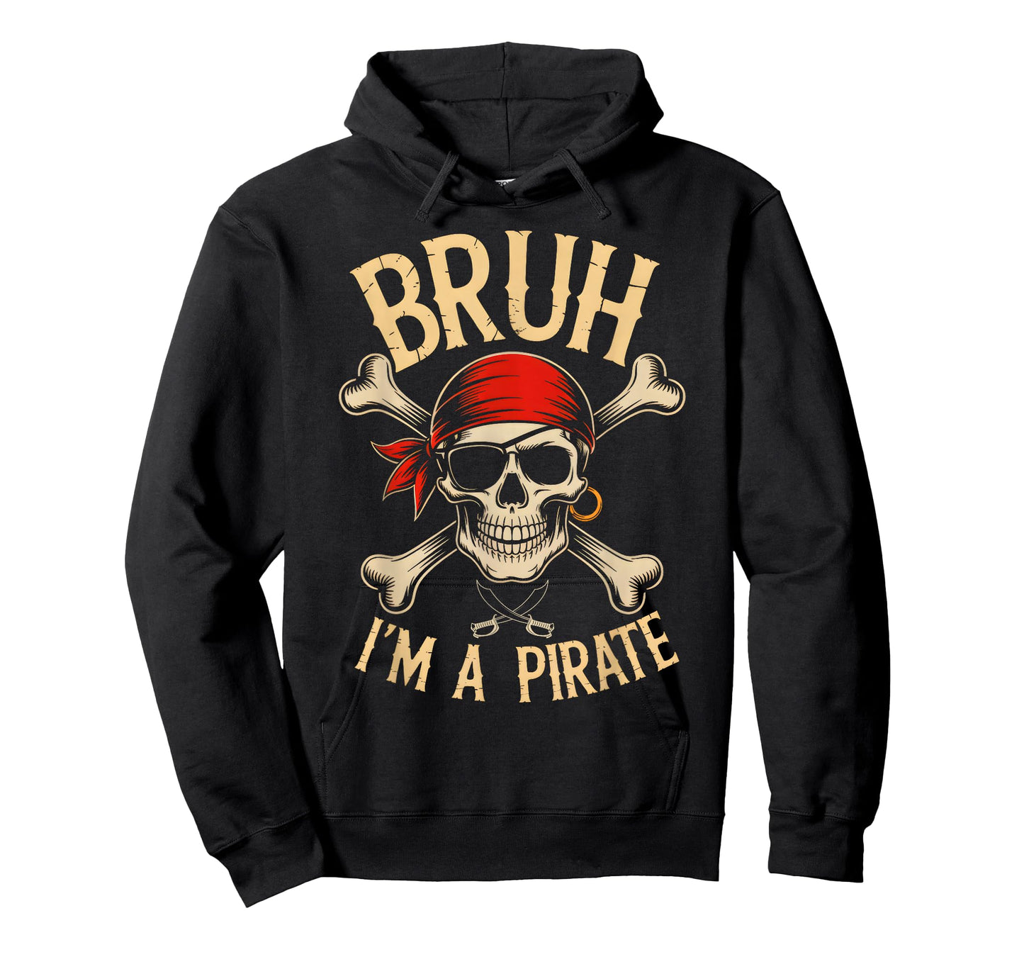 Bruh I'm a Pirate Skull Halloween Costume Men Boys Teen Kids T-Shirt