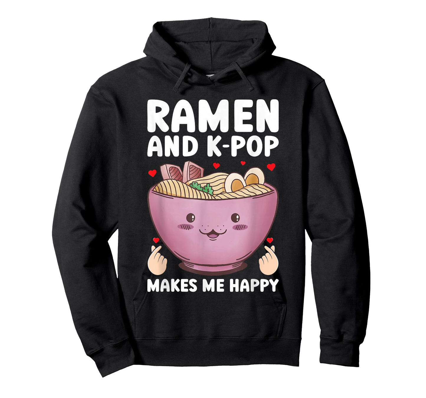 Ramen and K-Pop Make Me Happy Graphic for Teen Girls T-Shirt