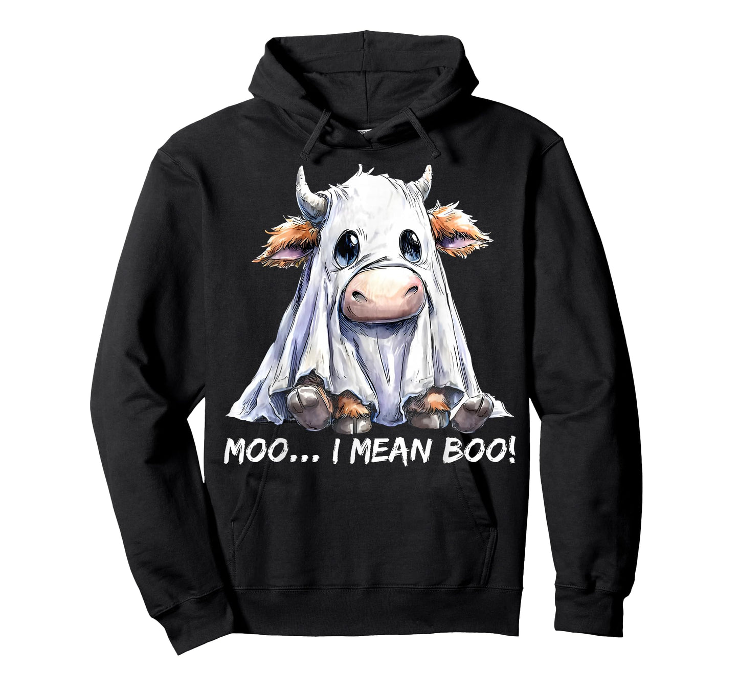 Moo I Mean Boo Ghost Cow Funny Halloween Men Women Kid T-Shirt