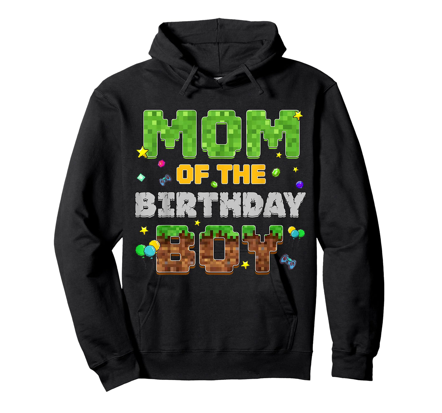 Mom Of The Birthday Boy Pixel Gamer Party Matching Family T-Shirt
