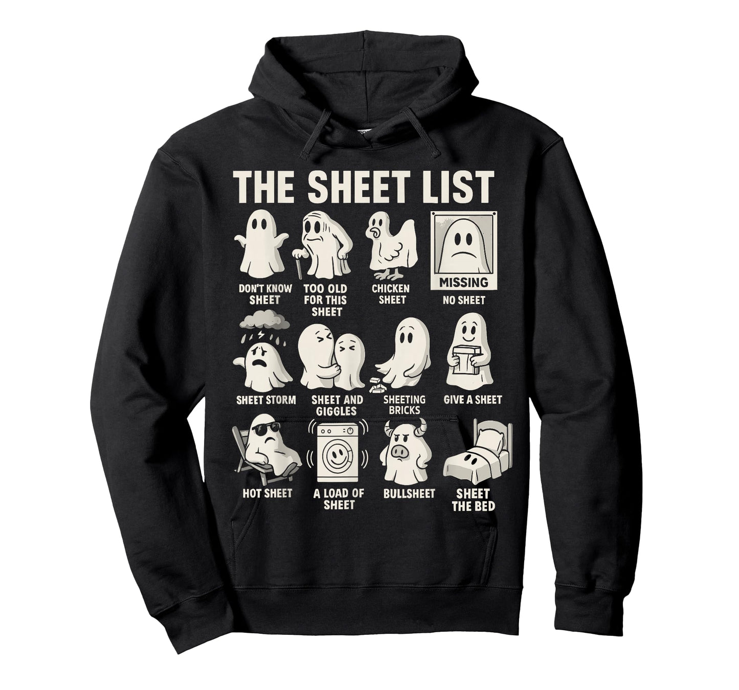 Ghost Halloween Costume, The Sheet List Shirt Funny Boo T-Shirt