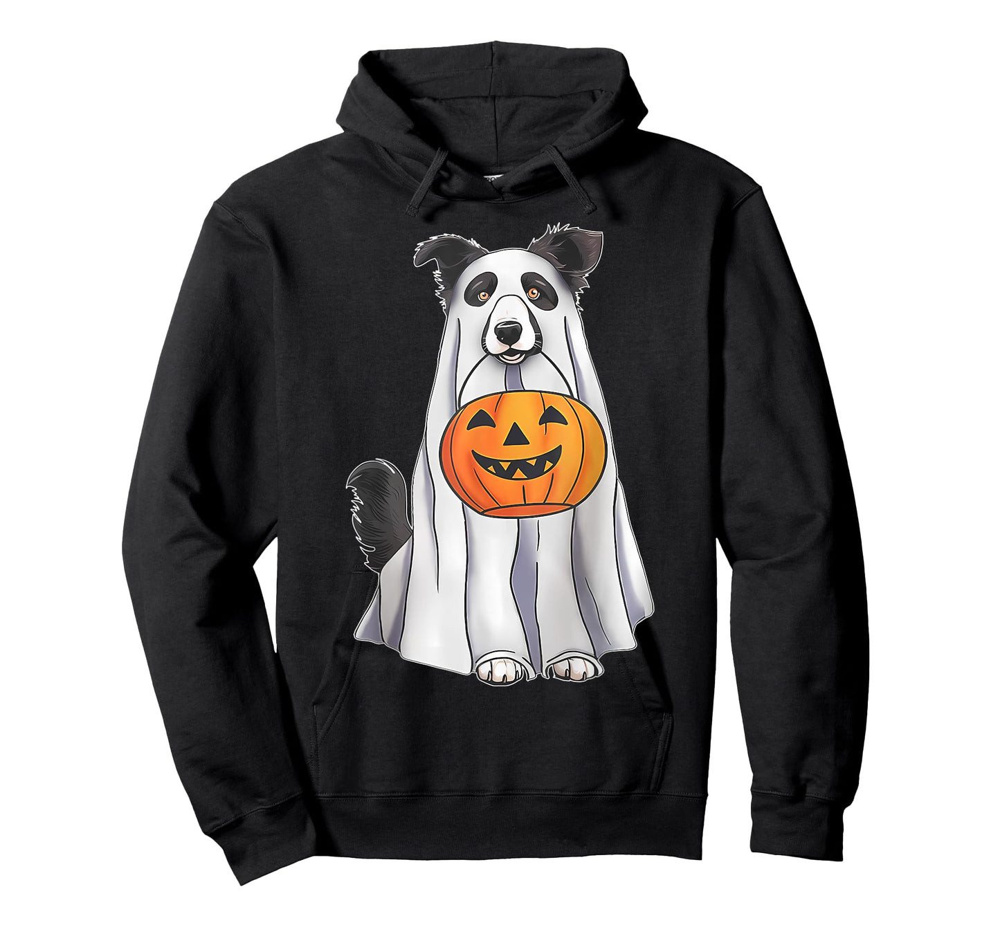 Border Collie Ghost Pumpkin Halloween Costume Fall T-Shirt