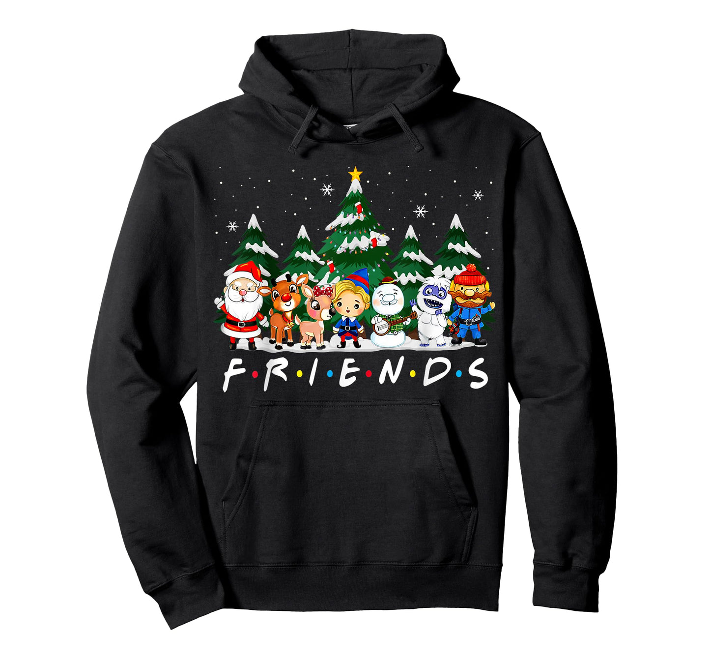 Friends Christmas Santa Rudolph Snowman Family Pajama Xmas T-Shirt