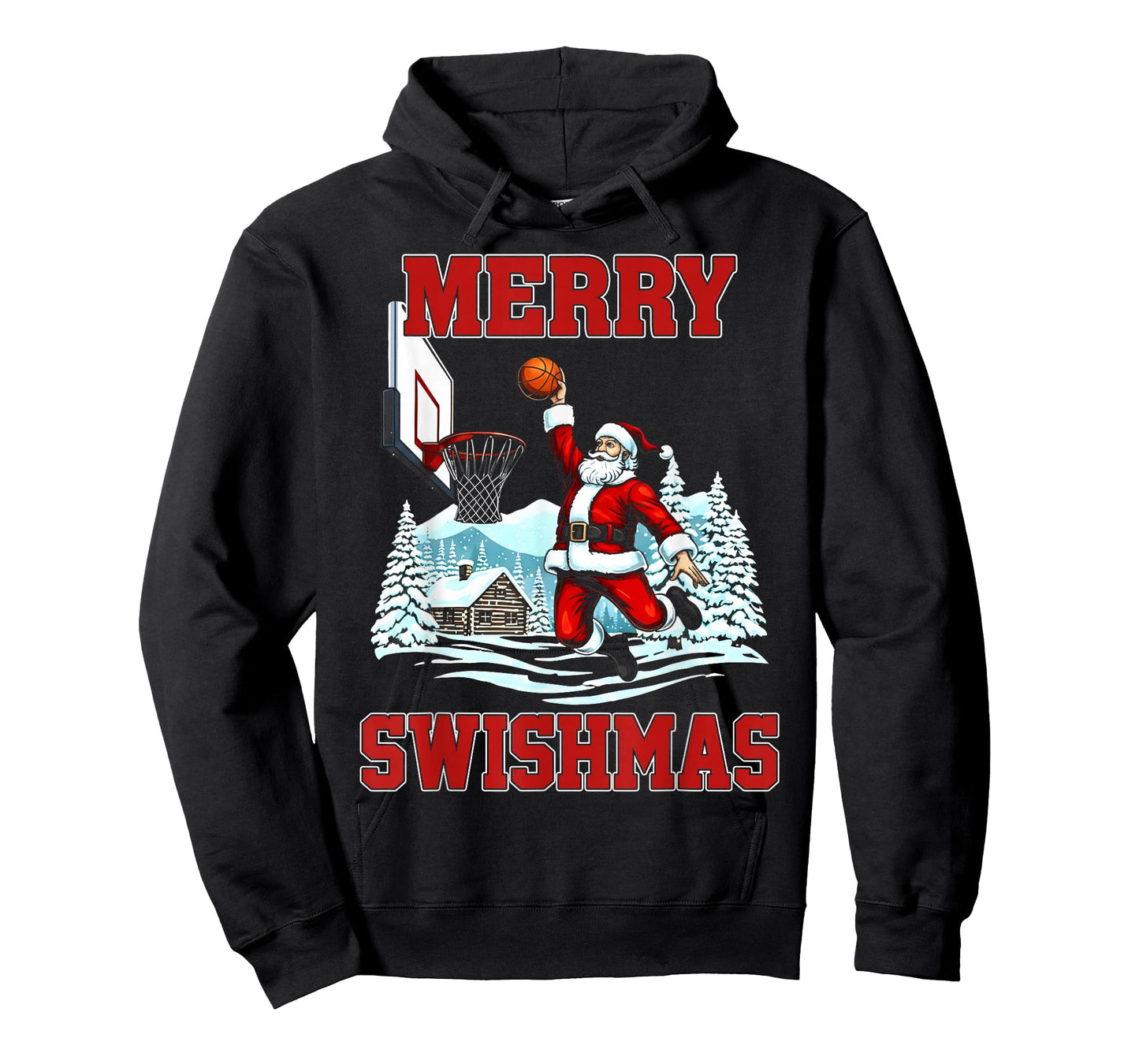 Merry Swishmas Basketball Ugly Christmas Xmas Men Boys Kids T-Shirt