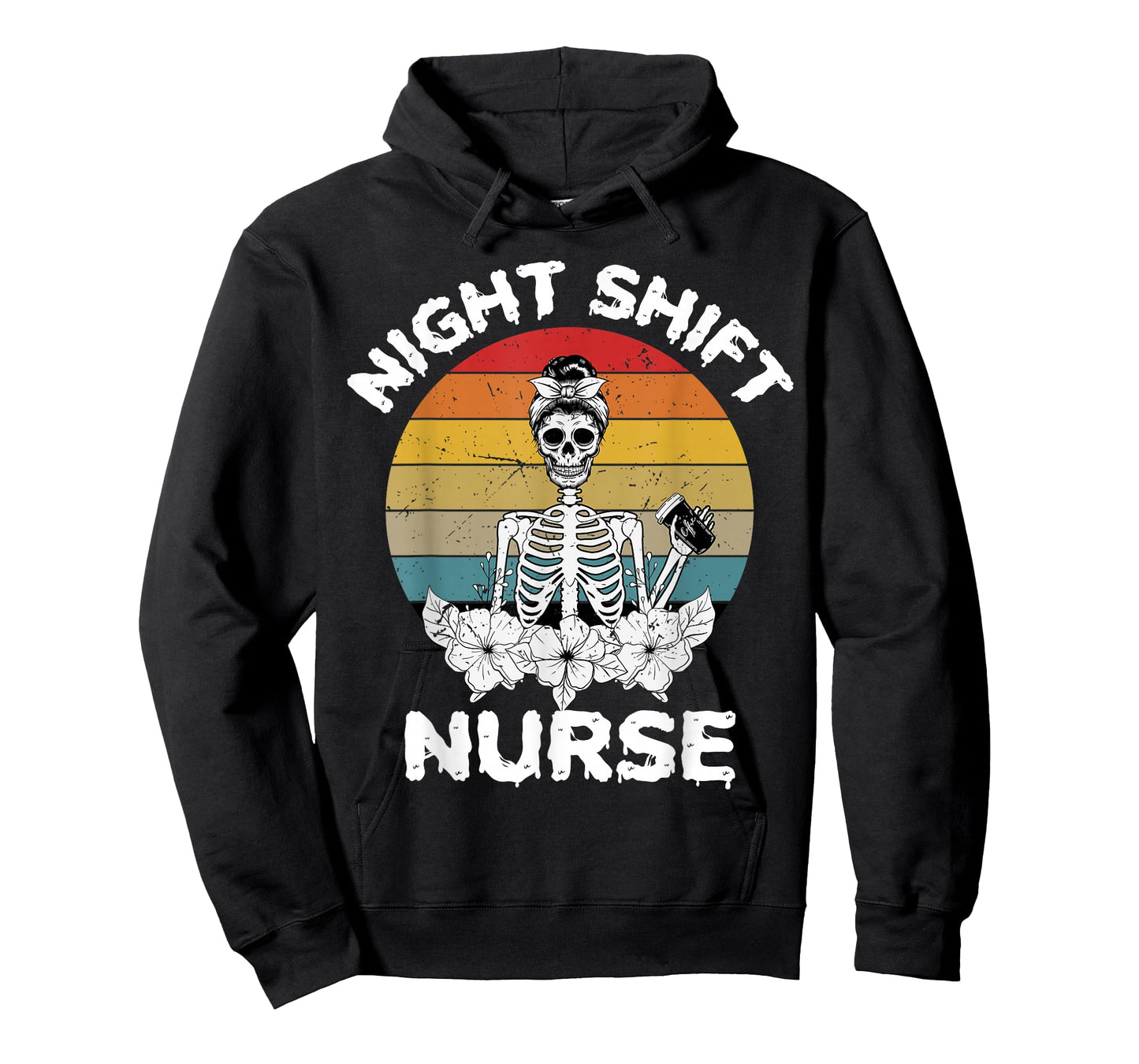 Funny Night Shift Nurse Skeleton Halloween RN Nurses Women T-Shirt