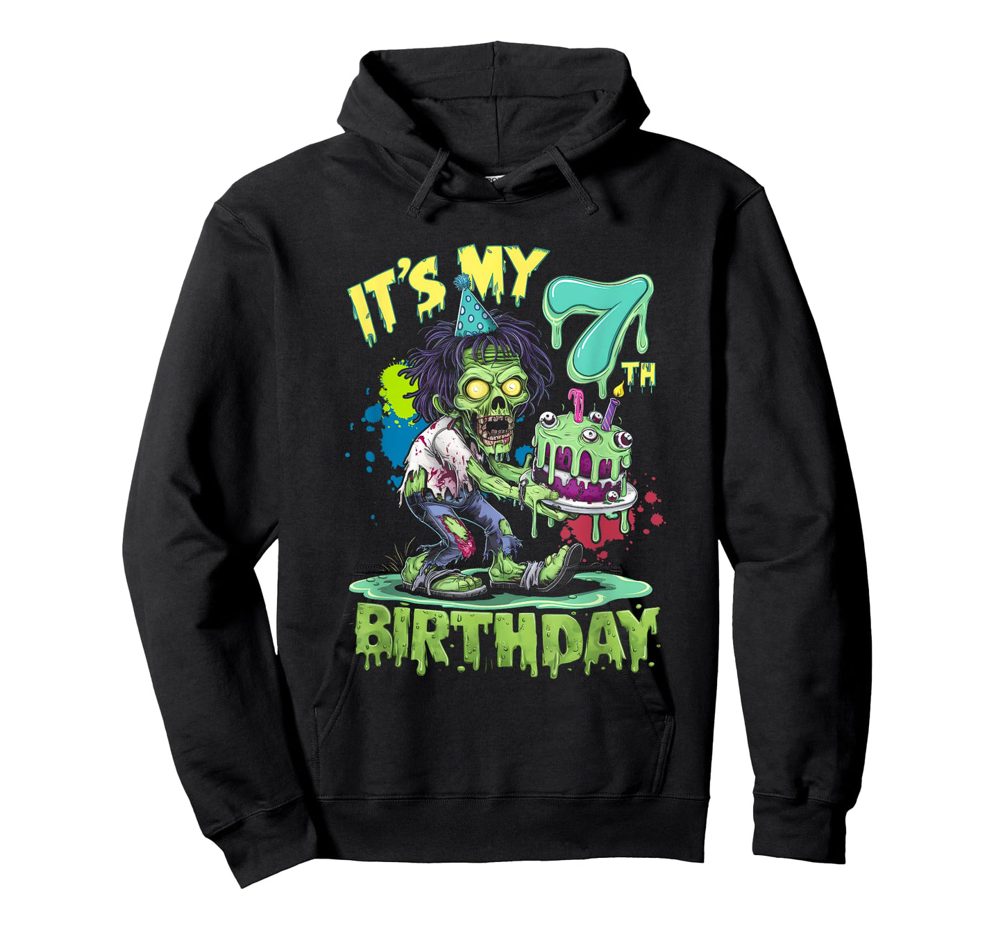 Its My 7th Birthday Horror Zombie Lover 7 Year Old T-Shirt