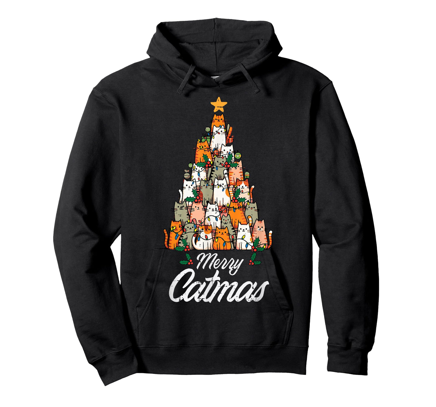 Christmas Tree Cat Merry Catmas Kawaii Xmas Women Girls Kids T-Shirt