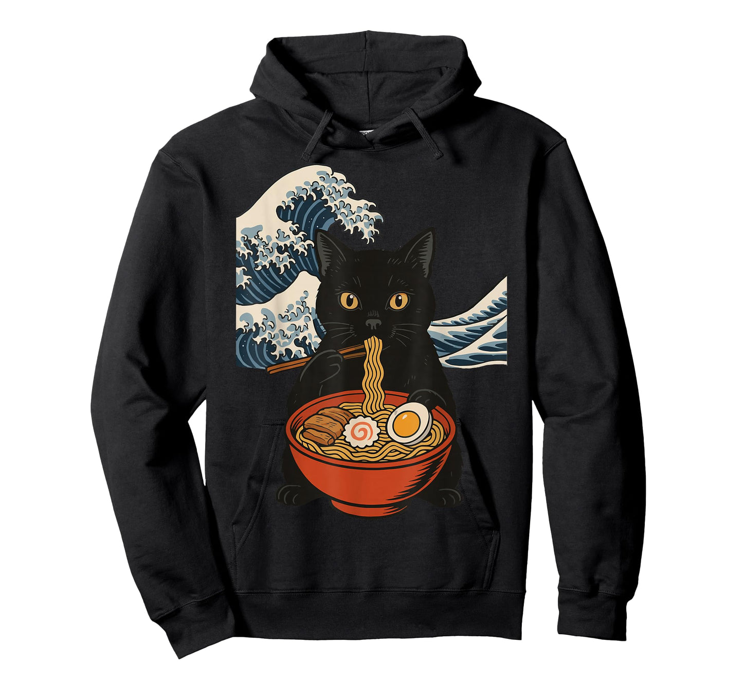Anime Cat Eating Ramen Retro Kawaii Ramen Cat T-Shirt