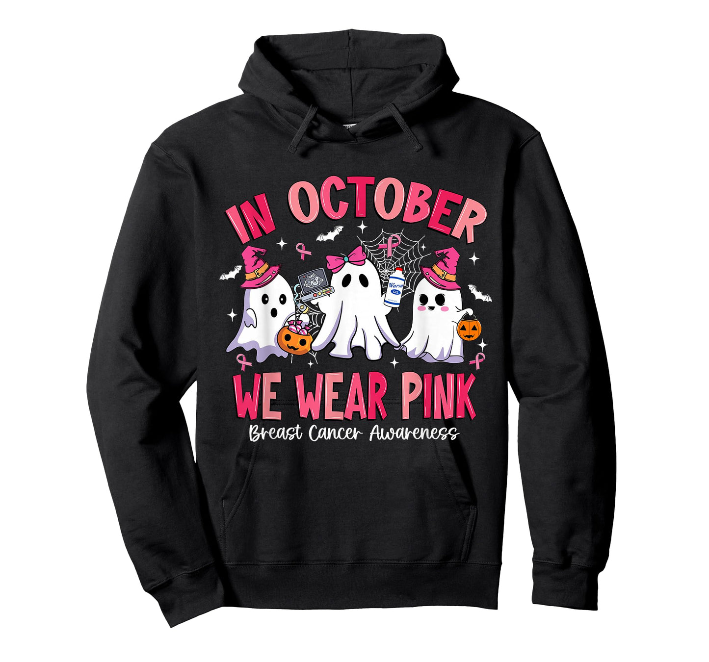 in October We Wear Pink Sonography Sonographer Breast Cancer T-Shirt