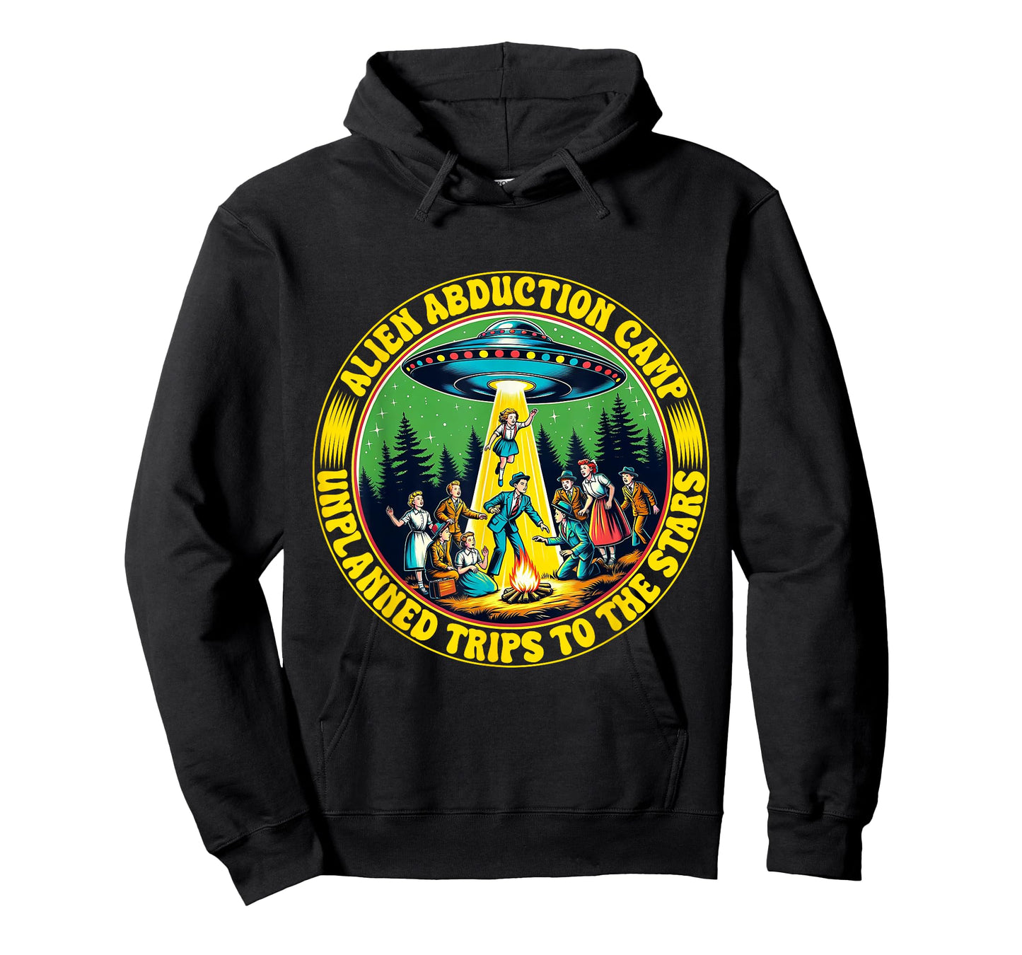 Alien Abduction Camp Shirt Vintage Retro UFO Funny Camper T-Shirt