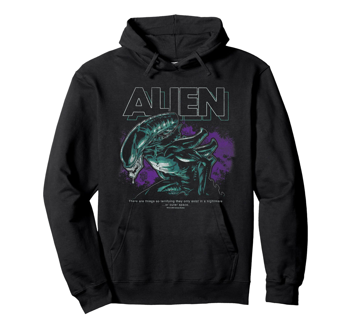 Aliens Iconic Xenomorph Nebula Distressed Big Chest Poster T-Shirt