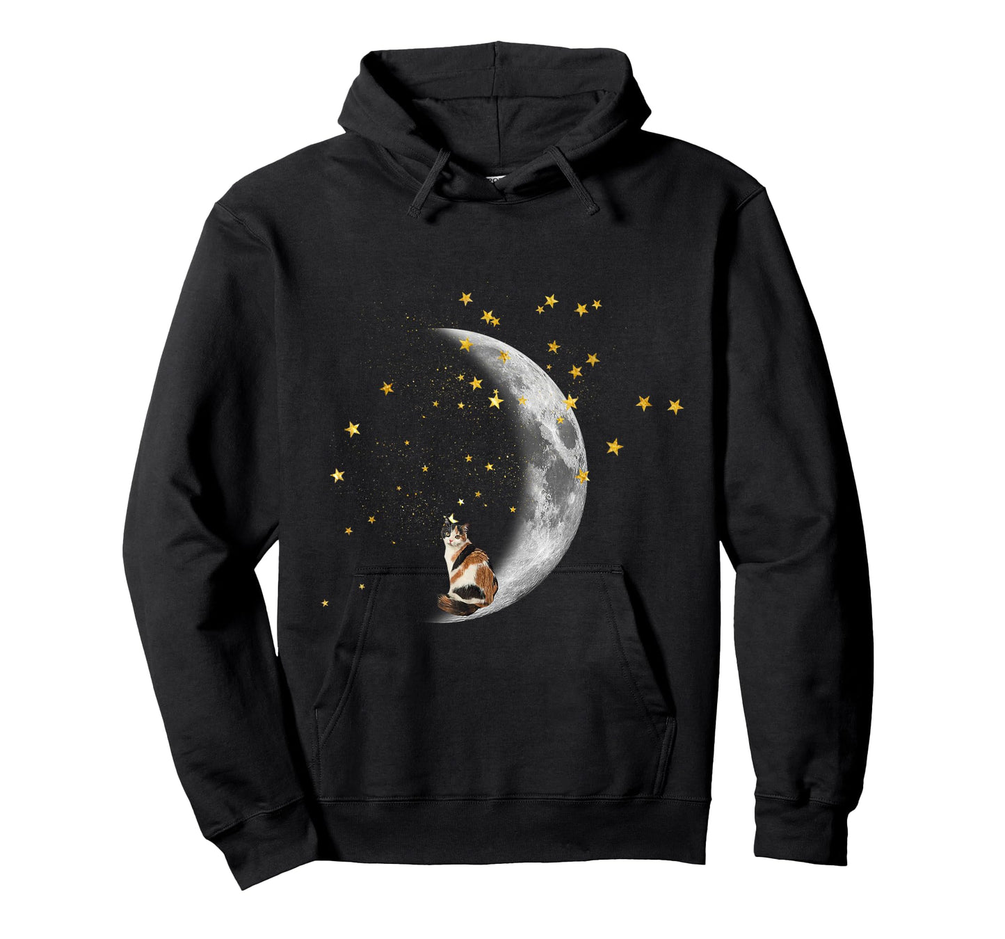 Moon and Stars Calico Cat T-Shirt for Men Women Kids