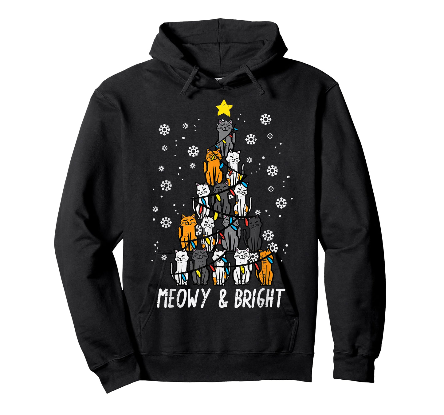 Cats Christmas Tree Meowy Bright Cute Xmas Girls Kids Women T-Shirt