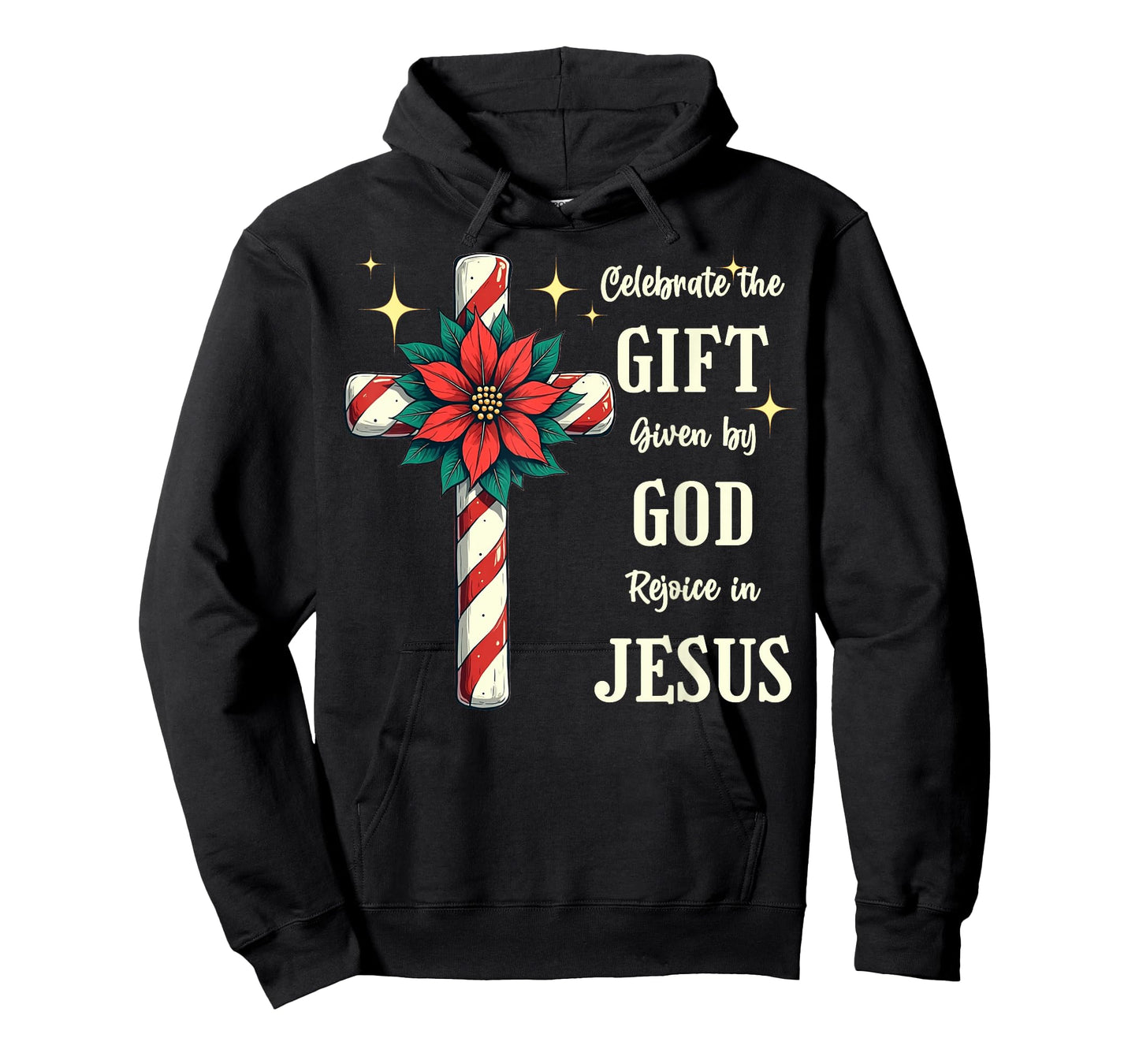 Celebrate Jesus Birth Christian Christmas Candy Cane Cross T-Shirt