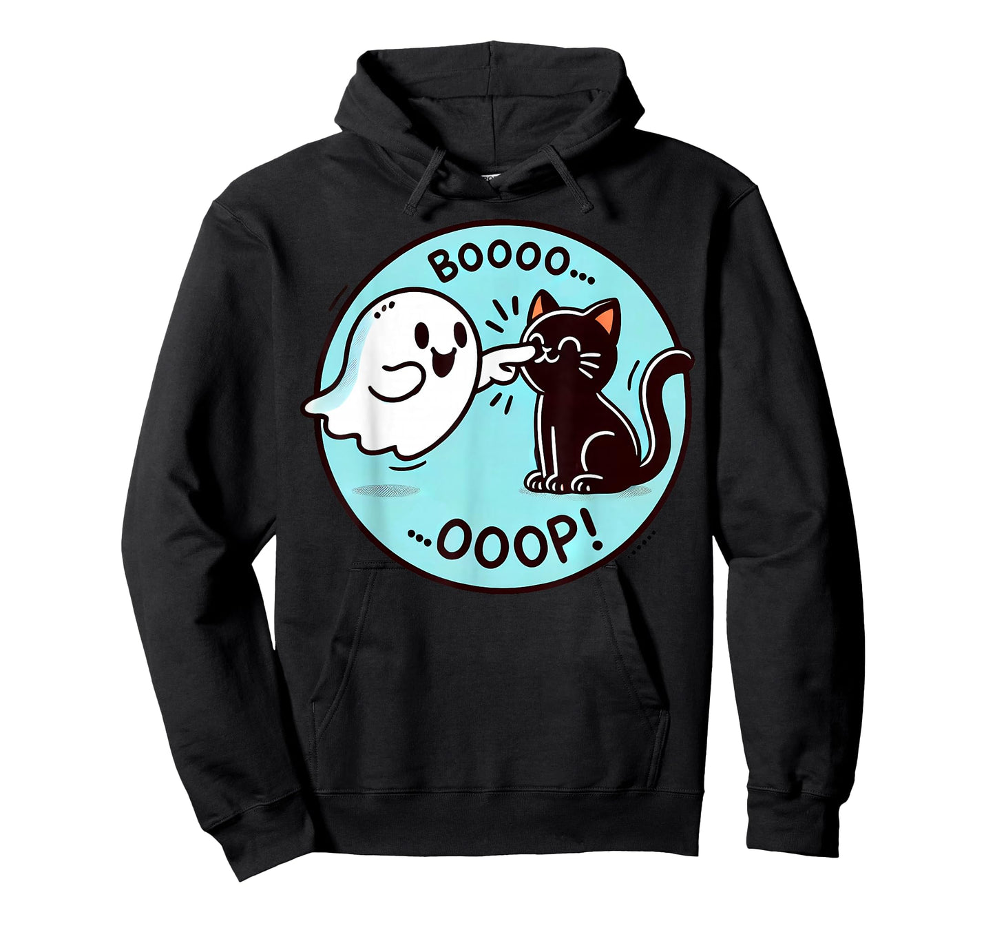 Funny Halloween Ghost Black Cat Boop Easy Lazy Costume T-Shirt