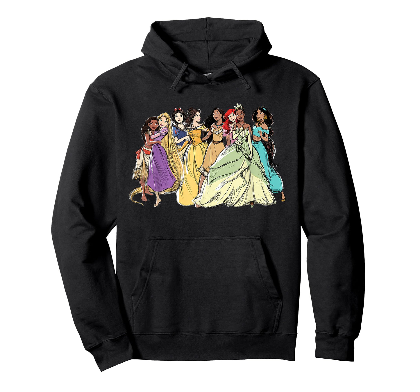 Disney Princess Group Pencil Sketch T-Shirt
