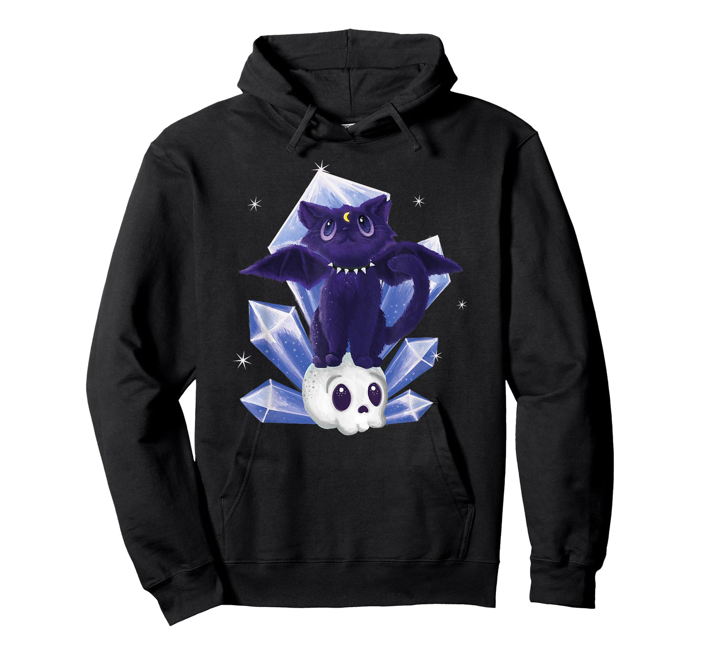 Kawaii Pastel Goth Cute Creepy Witchy Cat and Skull T-Shirt