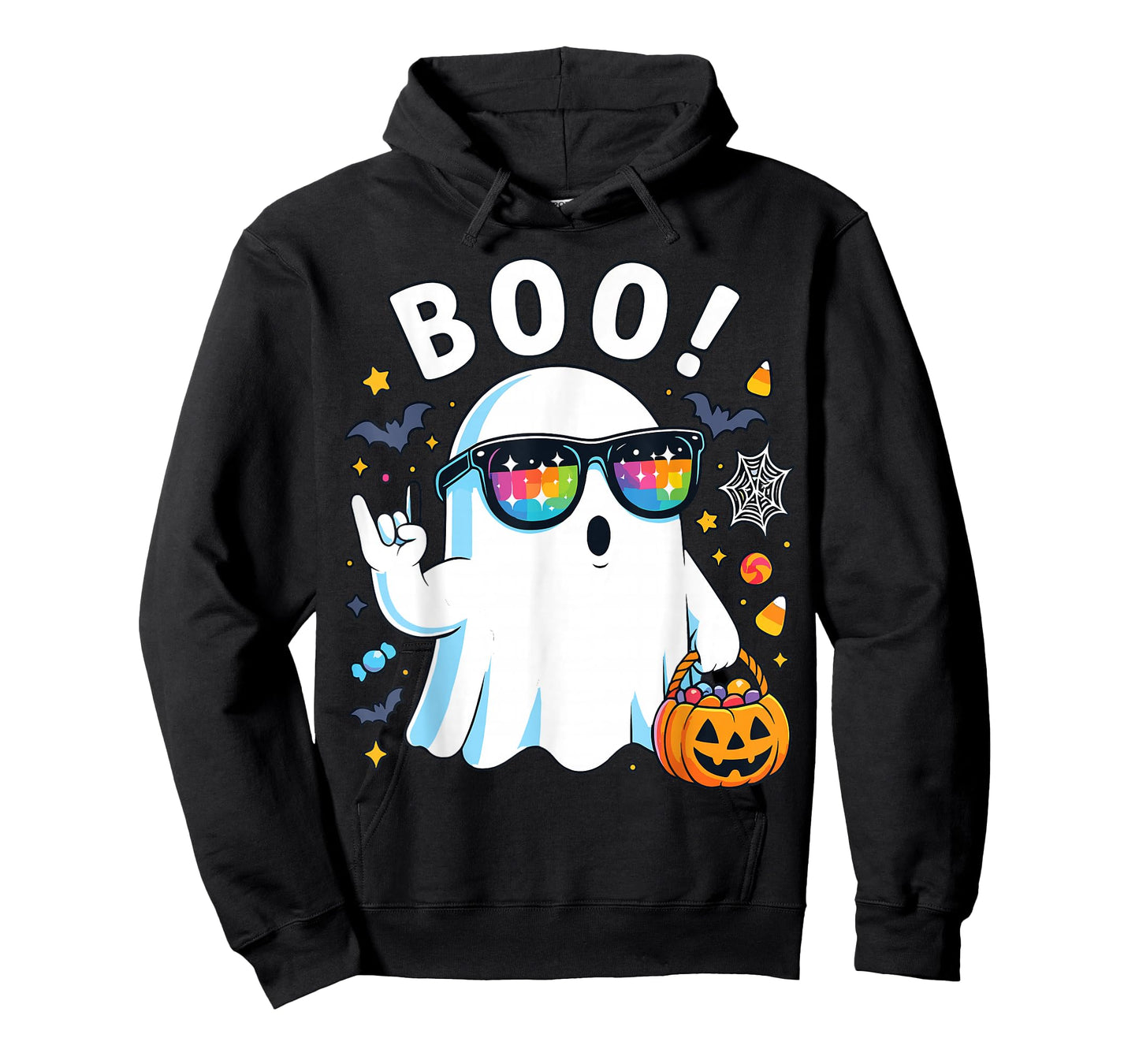 Rock Ghost Retro Pumpkin Boo Funny Halloween Shirt T-Shirt
