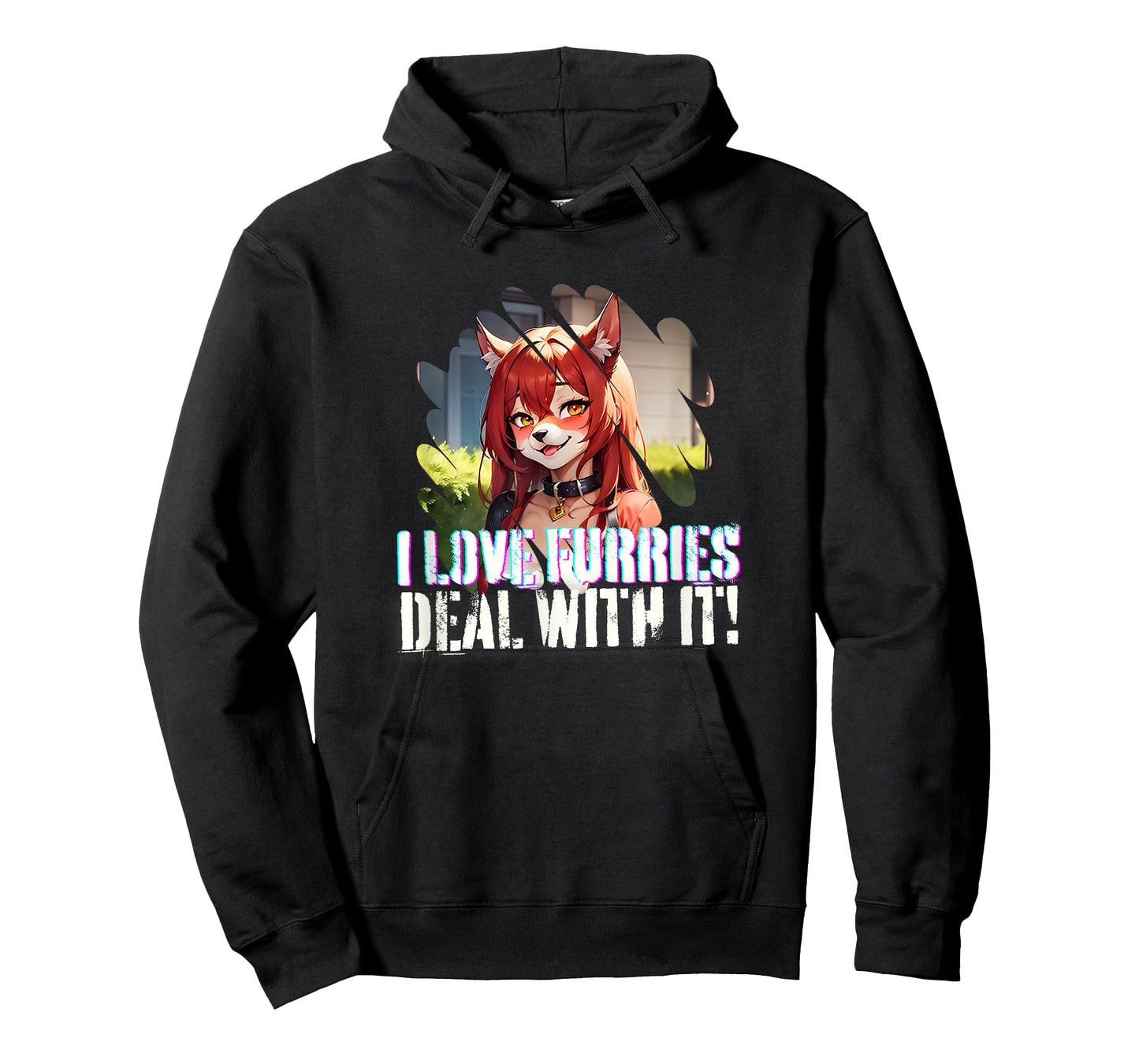 I Love Furries Furry Lover Stuff - Furry Fandom Anime Girl T-Shirt