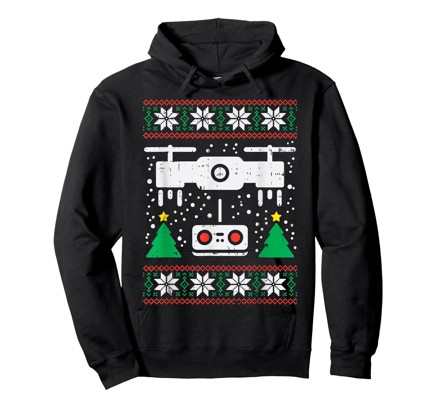 Drone Ugly Christmas Sweater Videography Photographer PJ T-Shirt
