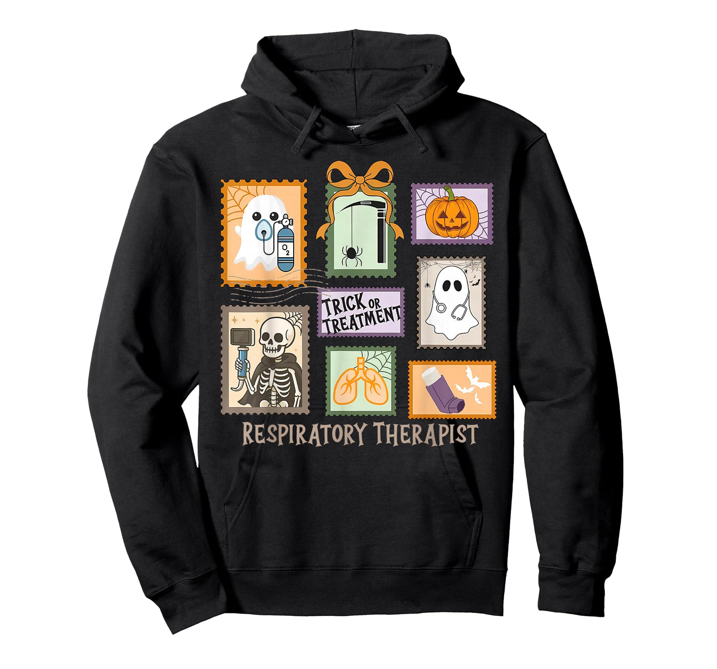 Trick Or Treat Respiratory Therapy Stamp Ghost RT Halloween T-Shirt