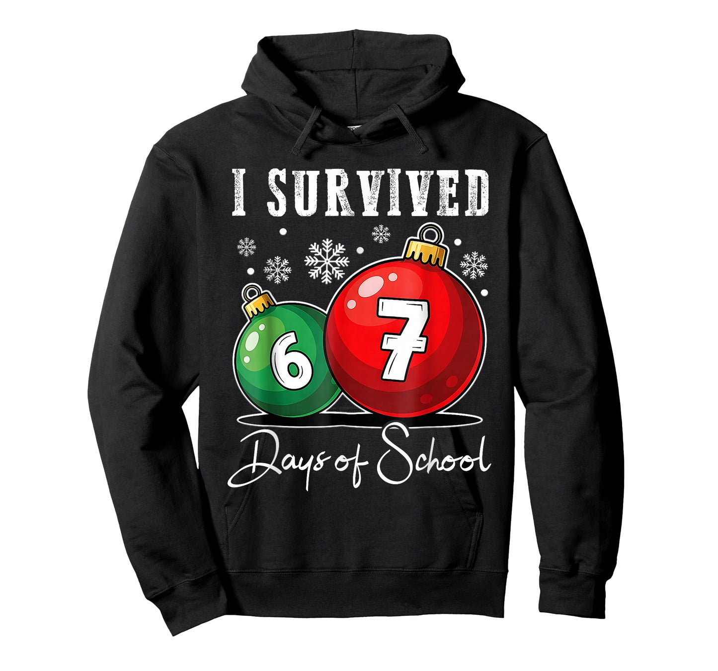 I Survived 67 Days of School Christmas Candy Cane Six Seven T-Shirt