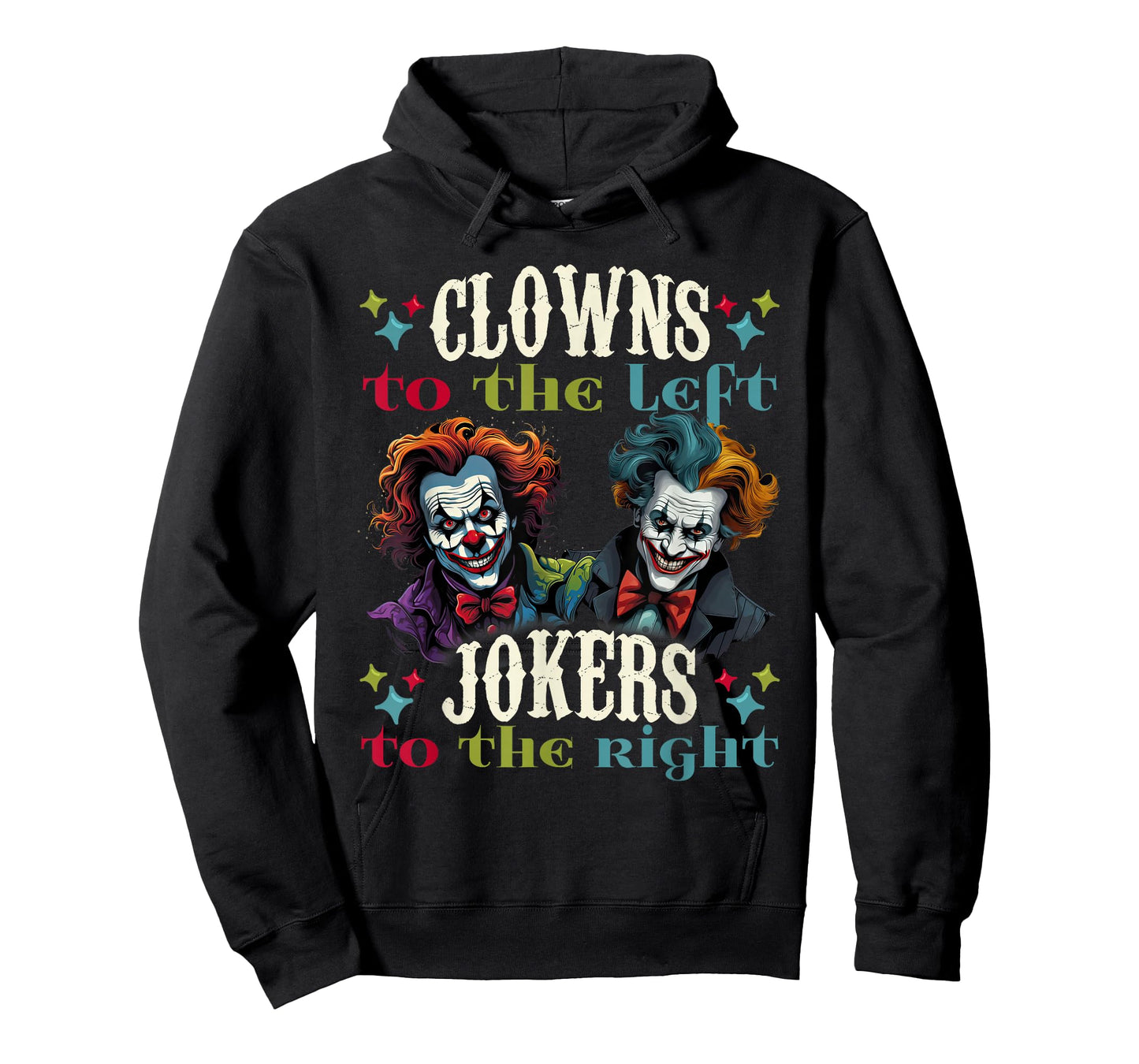 Amusement Clowns to Left Jokers to Right Dark Carnival T-Shirt