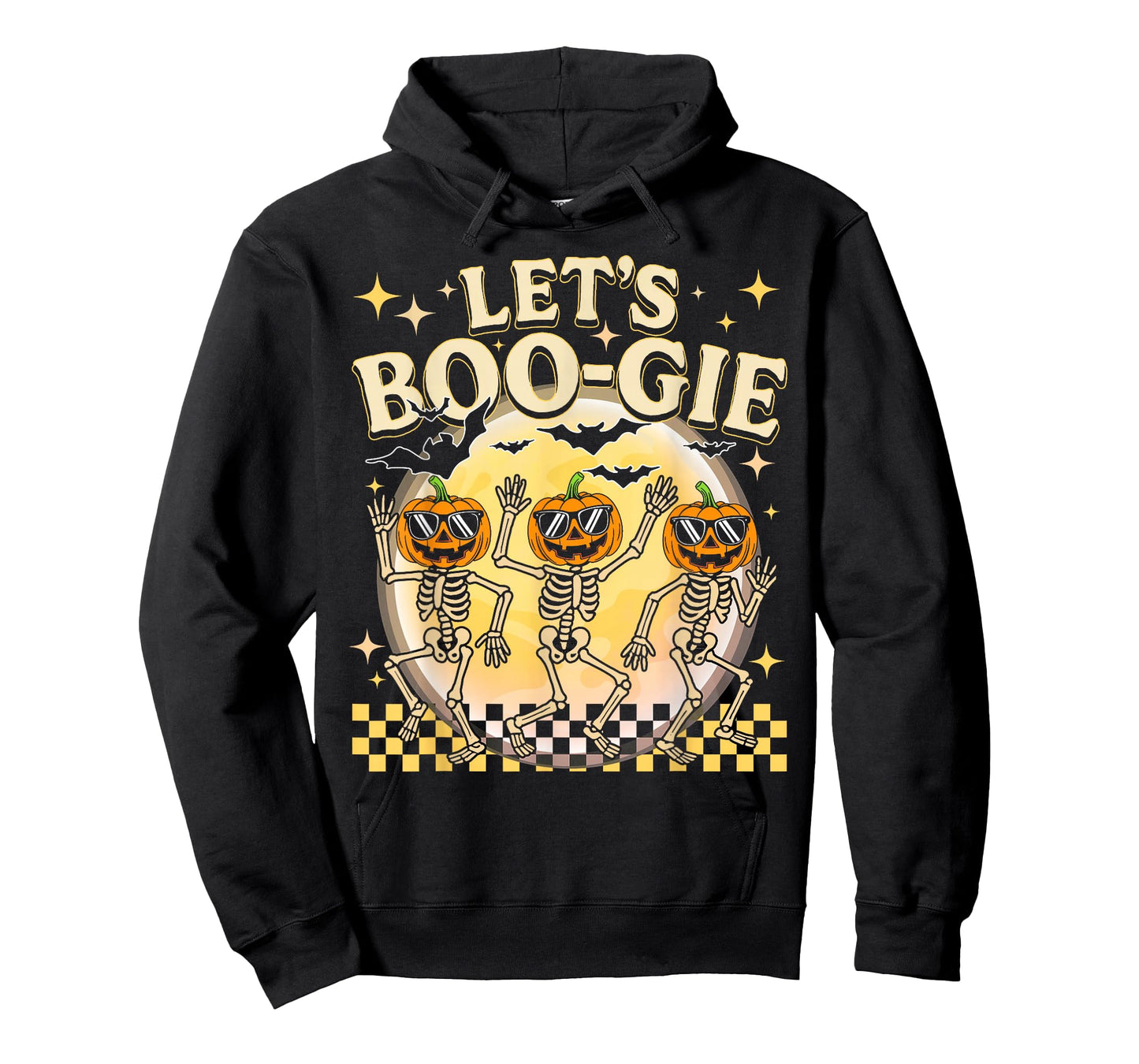 Lets Boo gie Pumpkin Skeleton Retro Halloween Costume T-Shirt