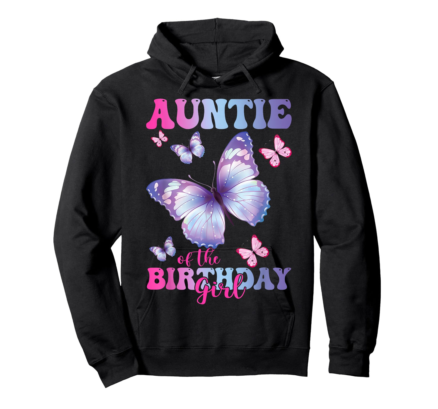 Auntie of The Birthday Girl Butterfly Party Matching Family T-Shirt