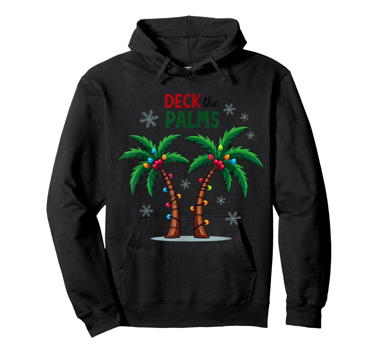 Deck The Palms Tropical Hawaii Christmas Palm Tree Lights T-Shirt
