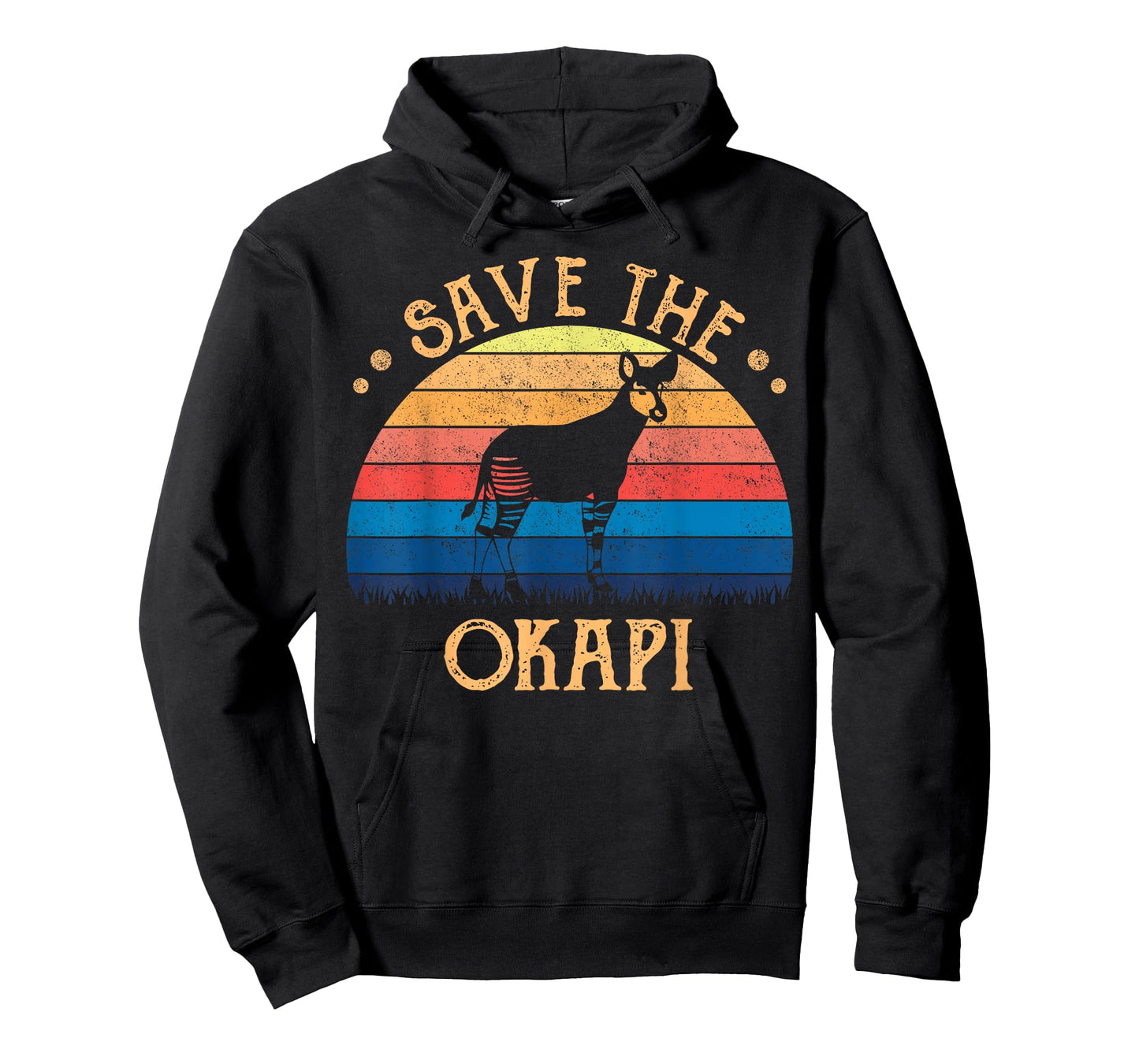Vintage Retro Sunset Save The Okapi T-Shirt T-Shirt