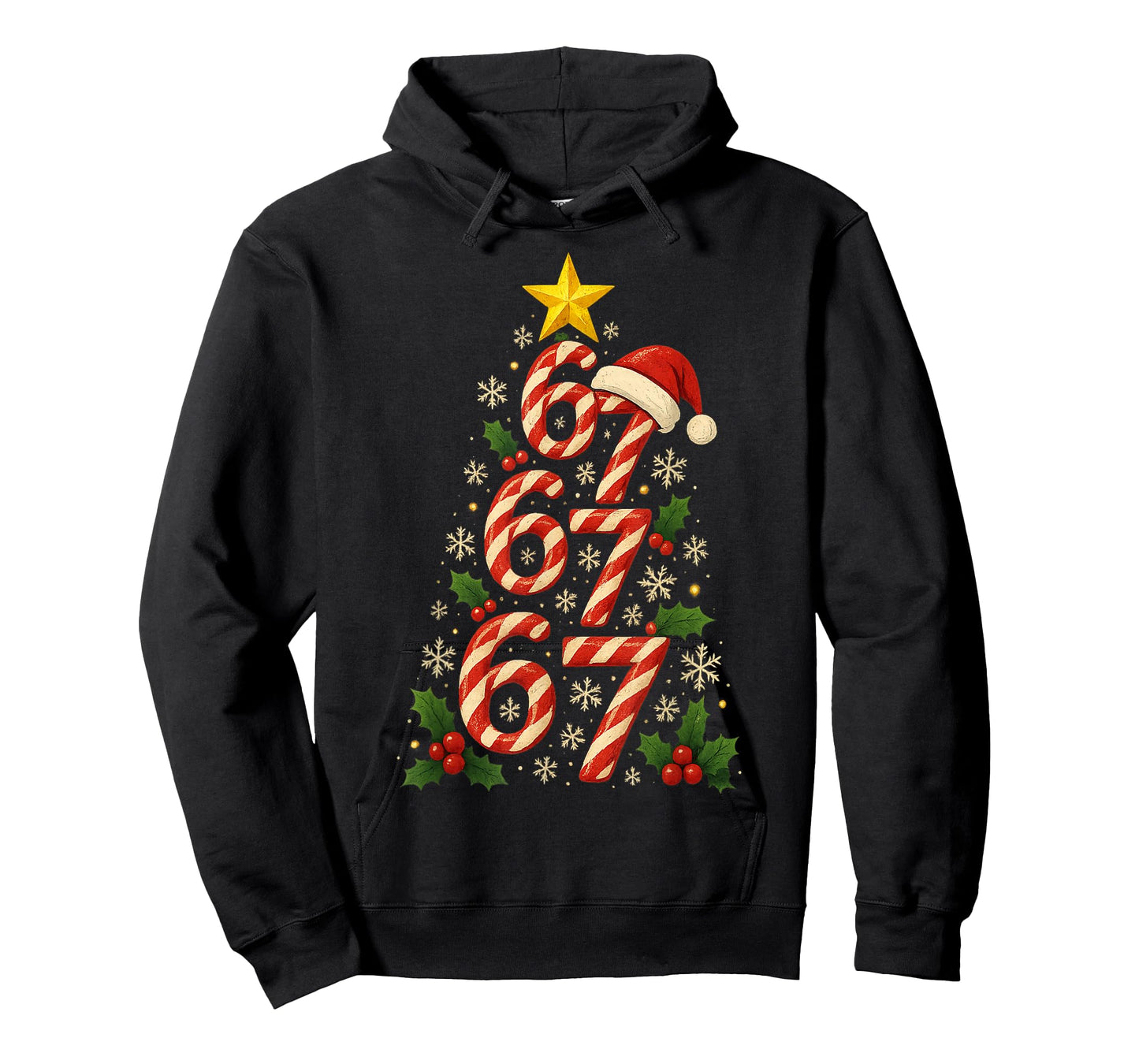 67 Christmas Tree Candy Cane Holiday Six Seven Meme Brainrot T-Shirt