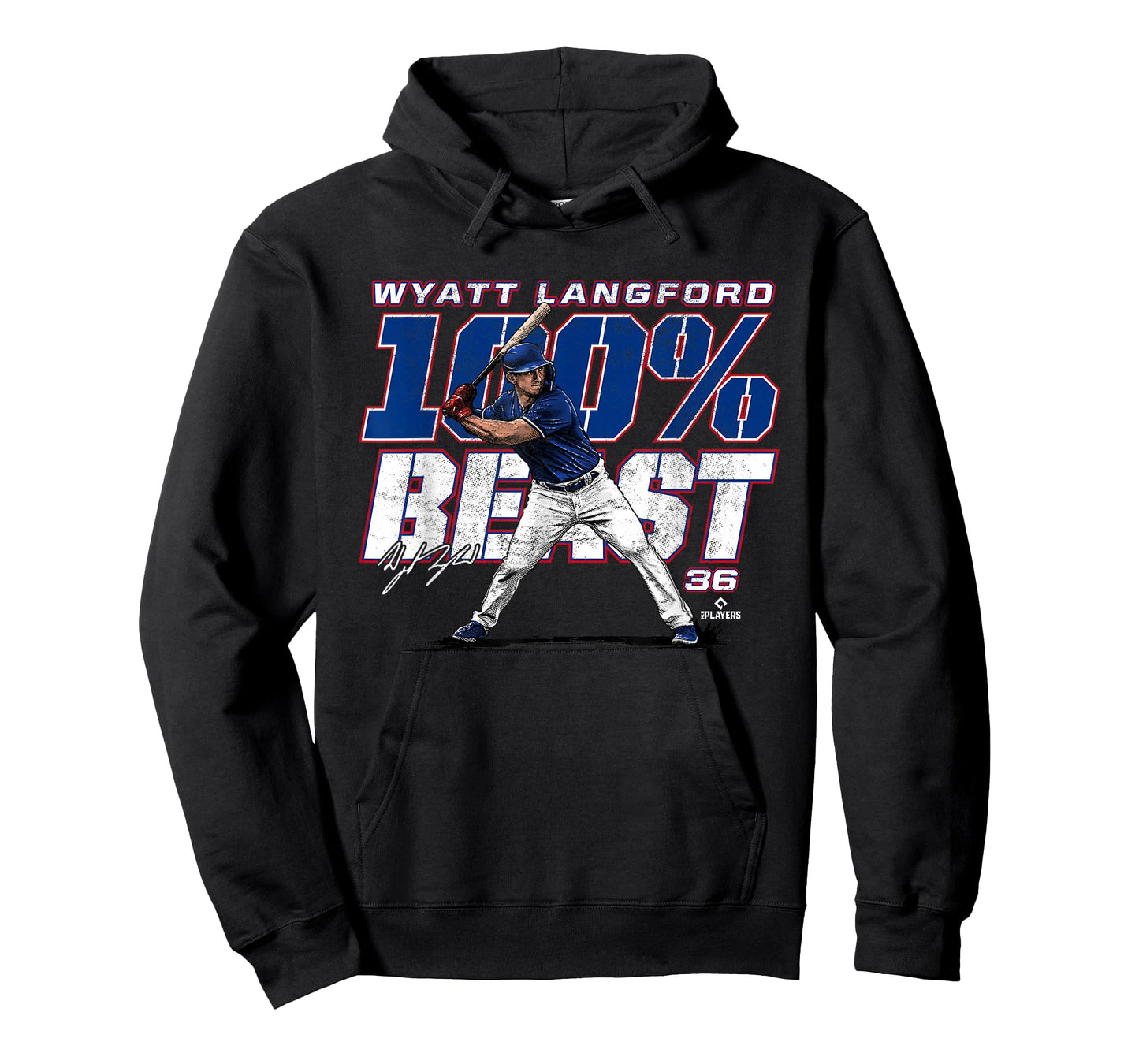 100 Percent Beast Wyatt Langford Texas MLBPA T-Shirt