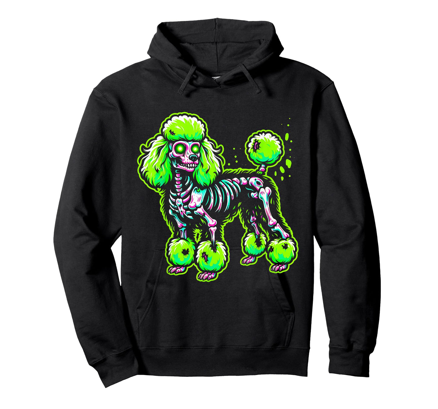 Zombie Poodle Dog Ghost Dark Halloween Horror Skeleton Gifts T-Shirt