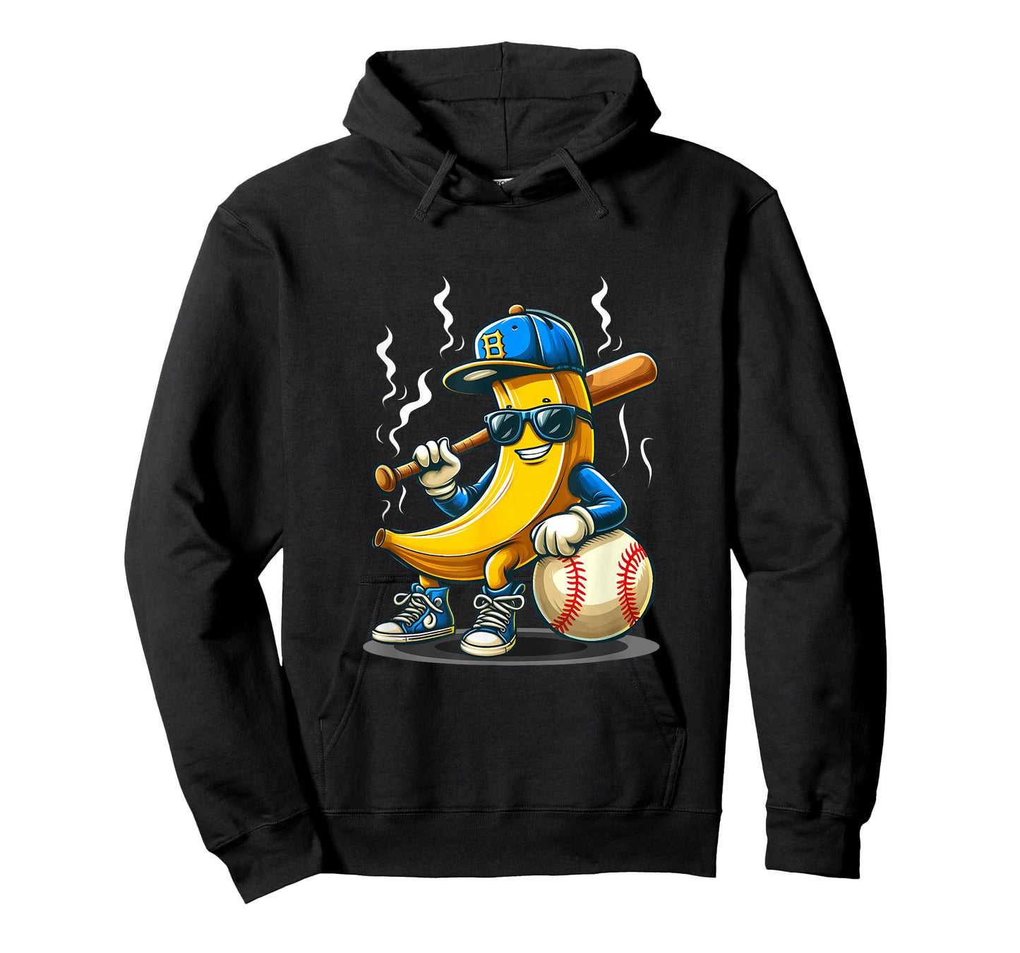 Banana Wearing Sunglasses Hat Playing Baseball Player Fruit T-Shirt