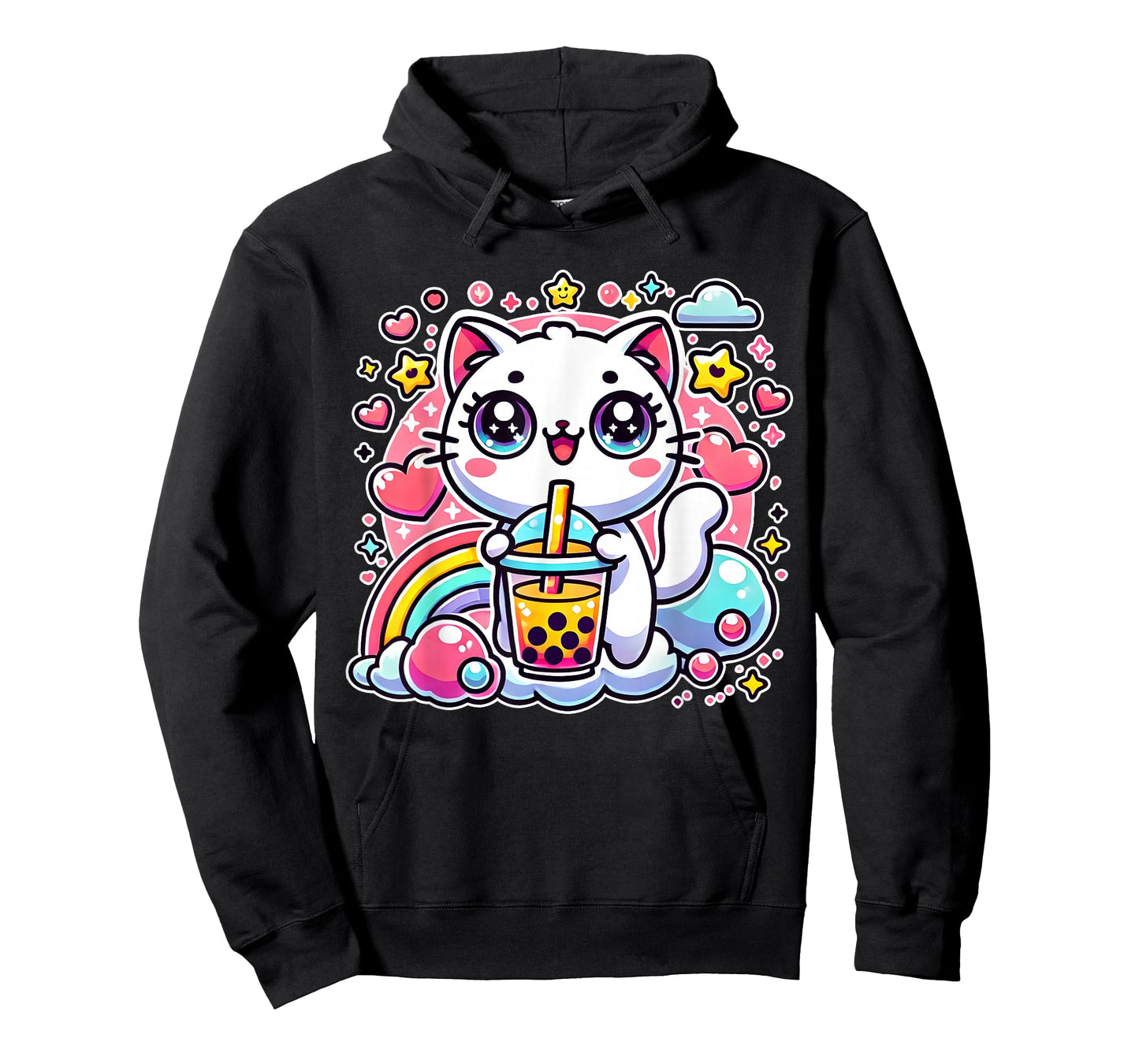 Cute Cat Boba Tea Bubble Tea Anime Kawaii Neko Gift Idea T-Shirt