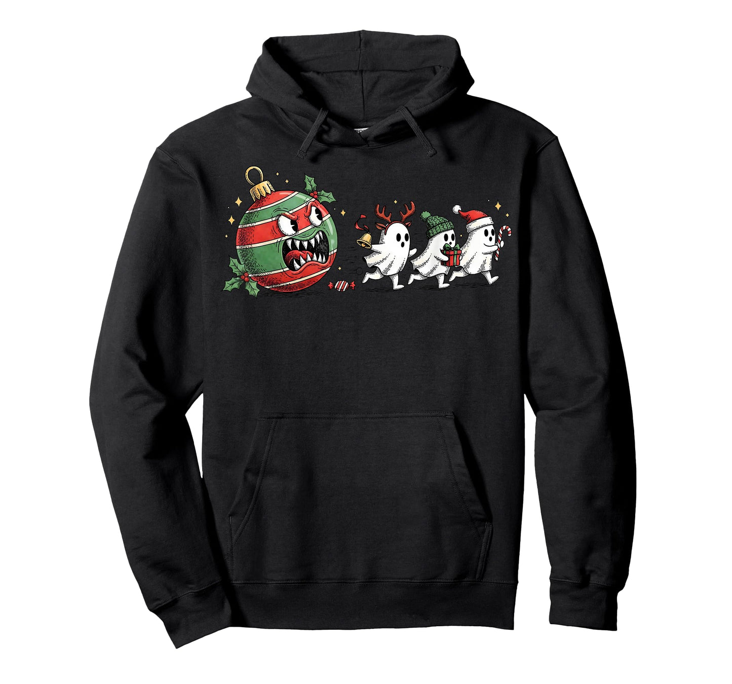 Funny Christmas Ball Eating Ghosts Gamer Men Women Kids T-Shirt
