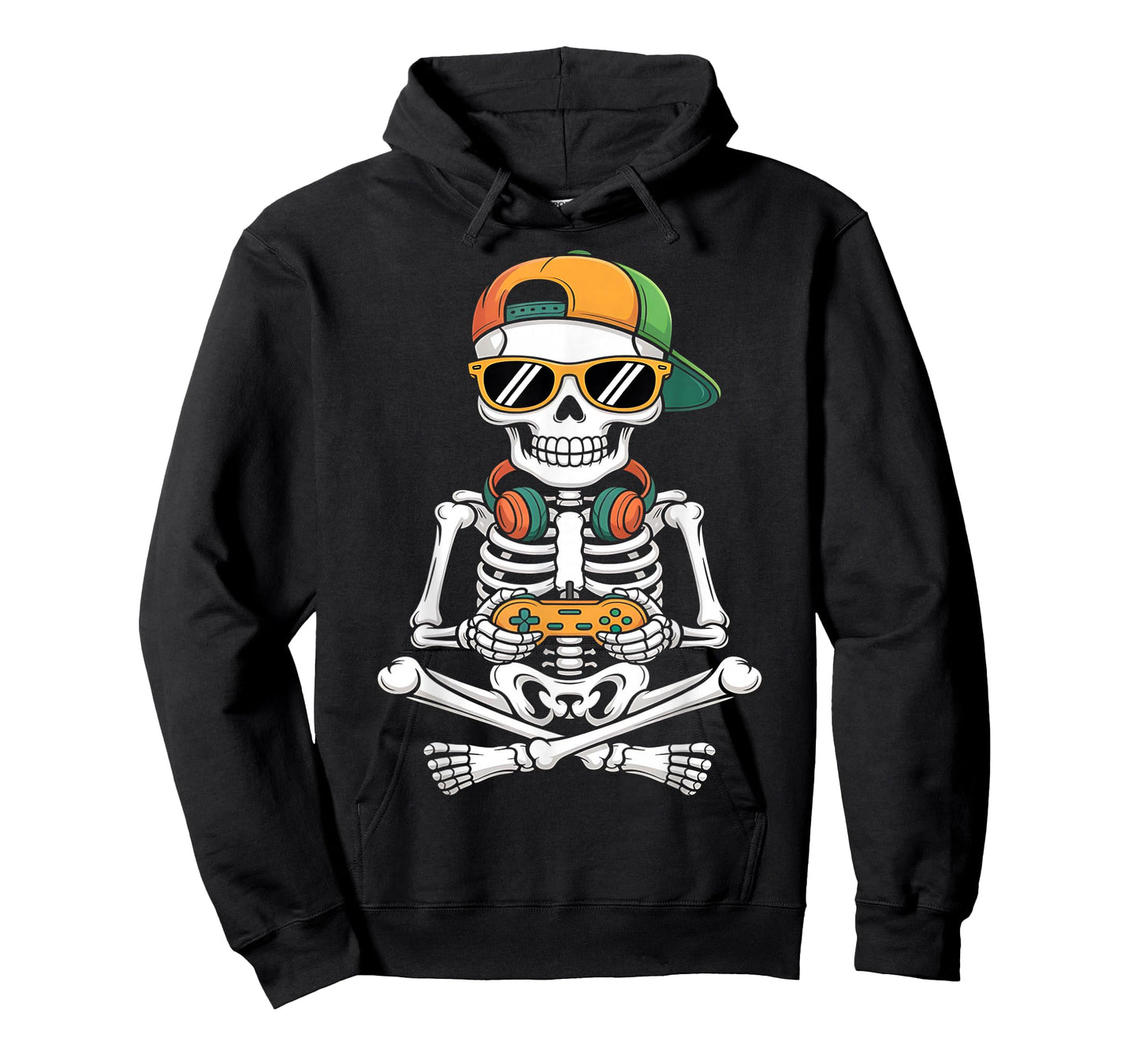 Halloween Skeleton Gamer Video Gaming Boys Men Kids Teens T-Shirt