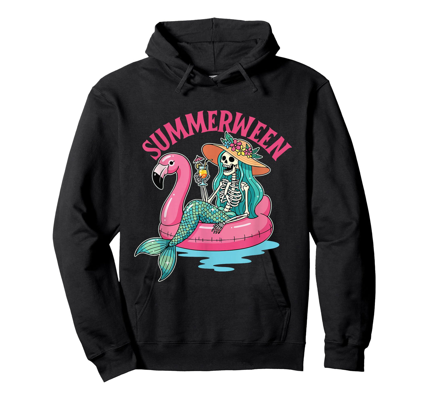 Summerween - Mermaid Skeleton Spooky Halloween Costume T-Shirt
