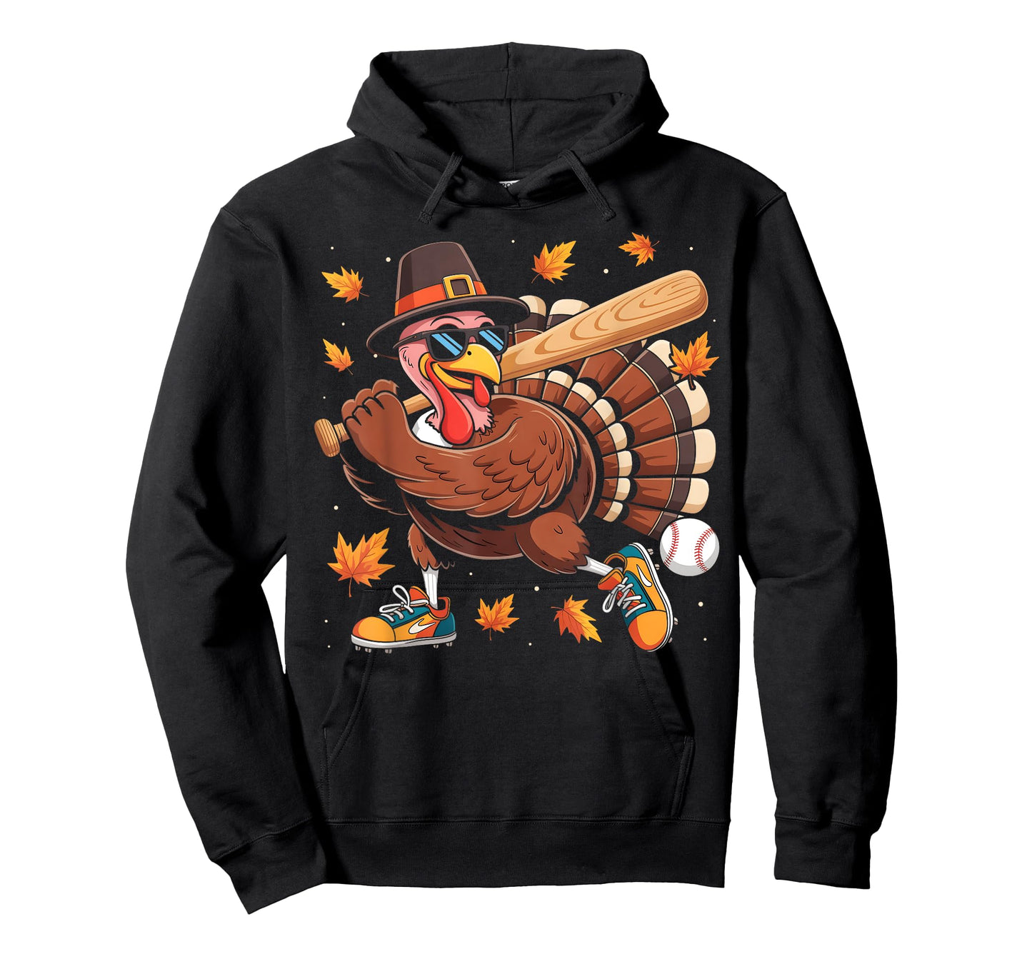 Funny Turkey Baseball Game Day Thanksgiving Men Boy Kids T-Shirt