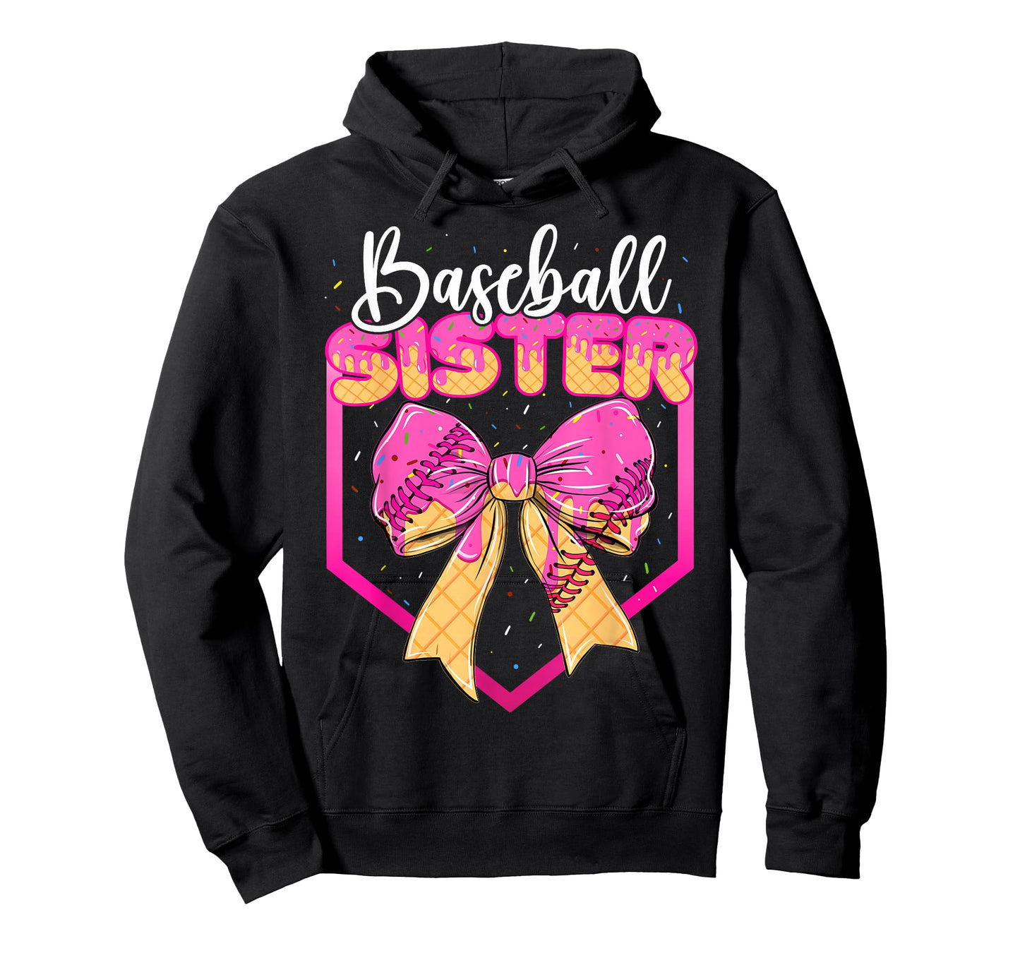 Baseball Sister Drip Ice Cream Drip Girls Sprinkle Youth T-Shirt