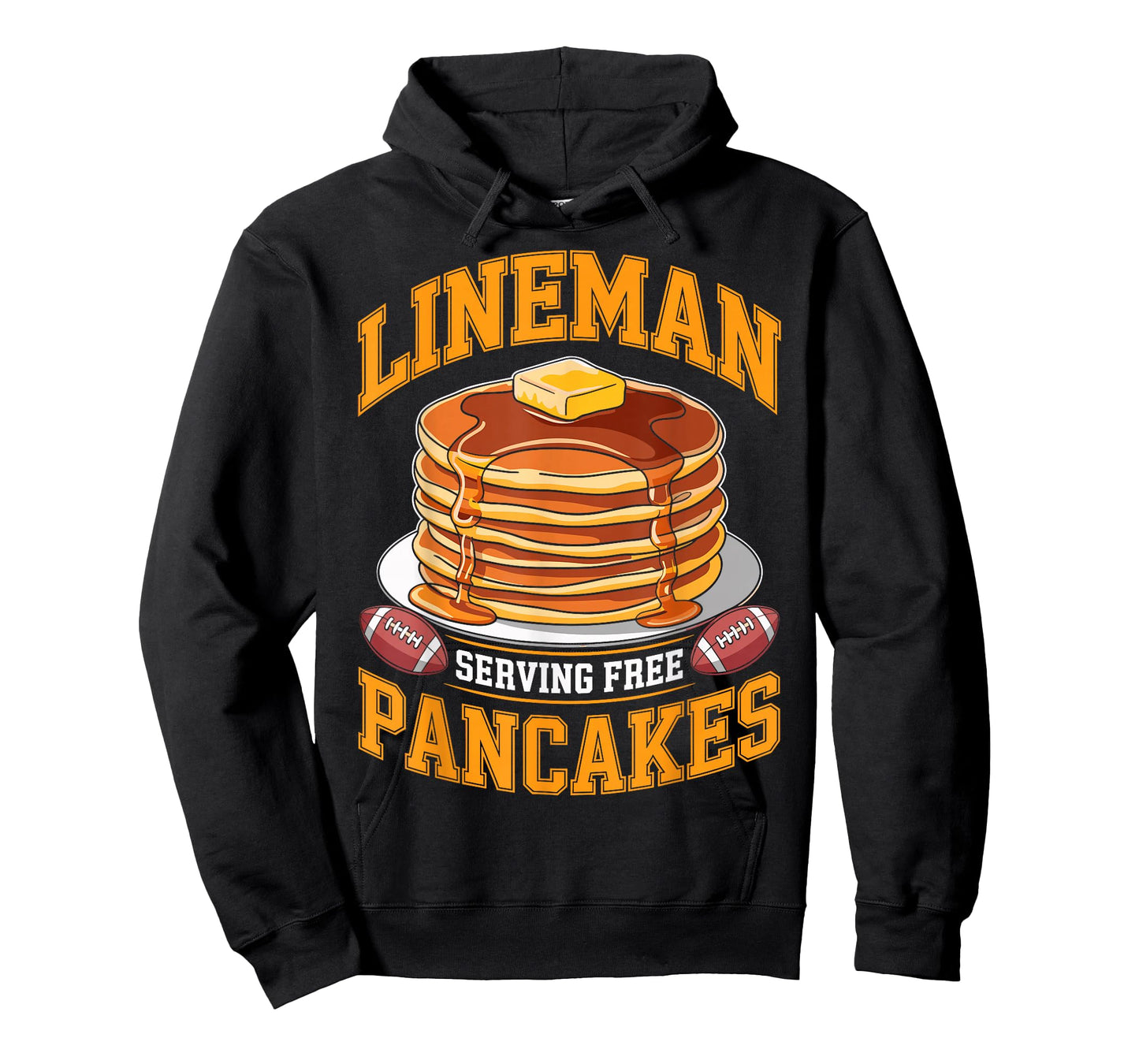 Lineman Serving Free Pancakes Football Player Game Day Fan T-Shirt
