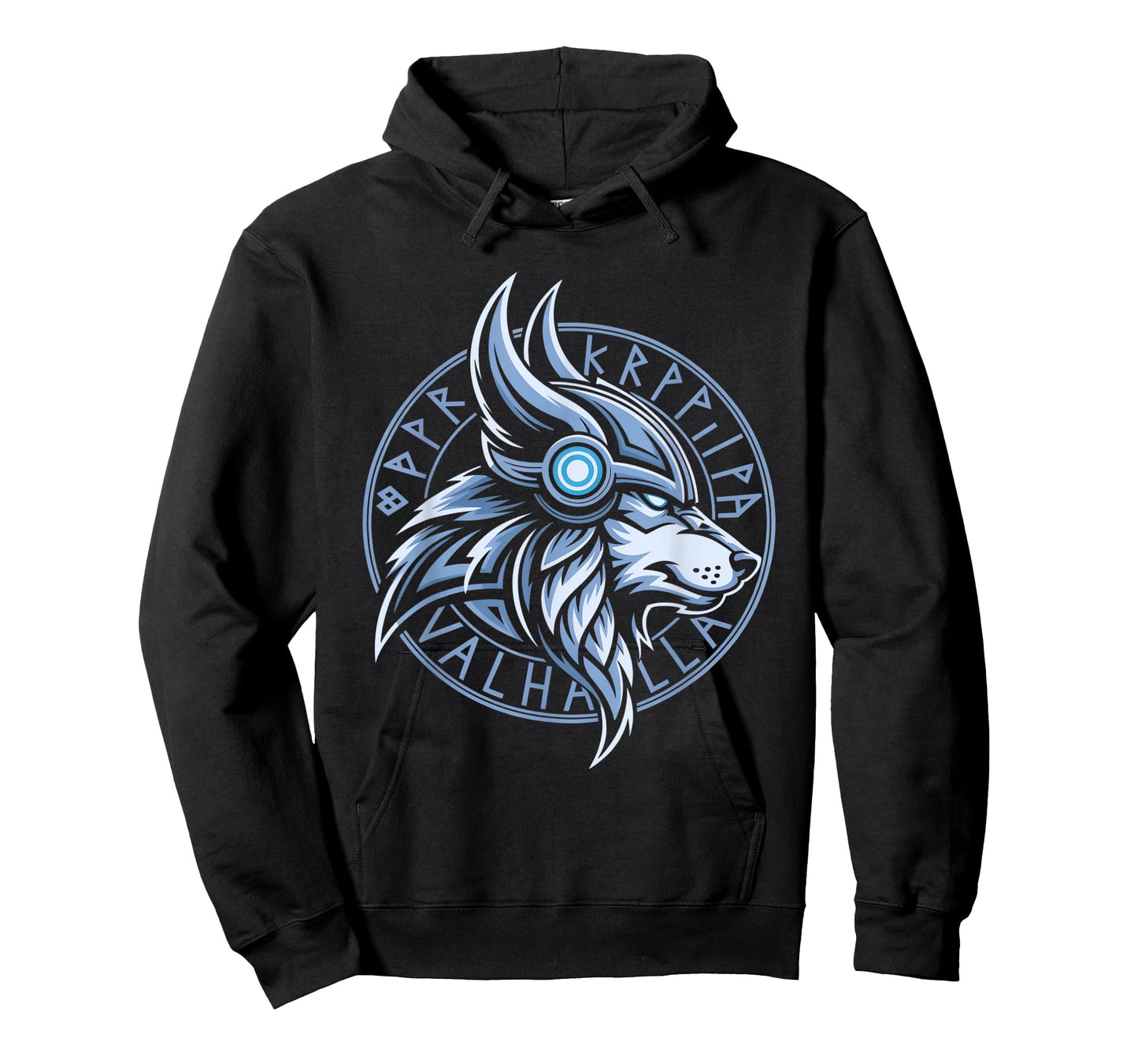 Valhalla Wolf Mask Odin Runes Norse Compass Viking T-Shirt