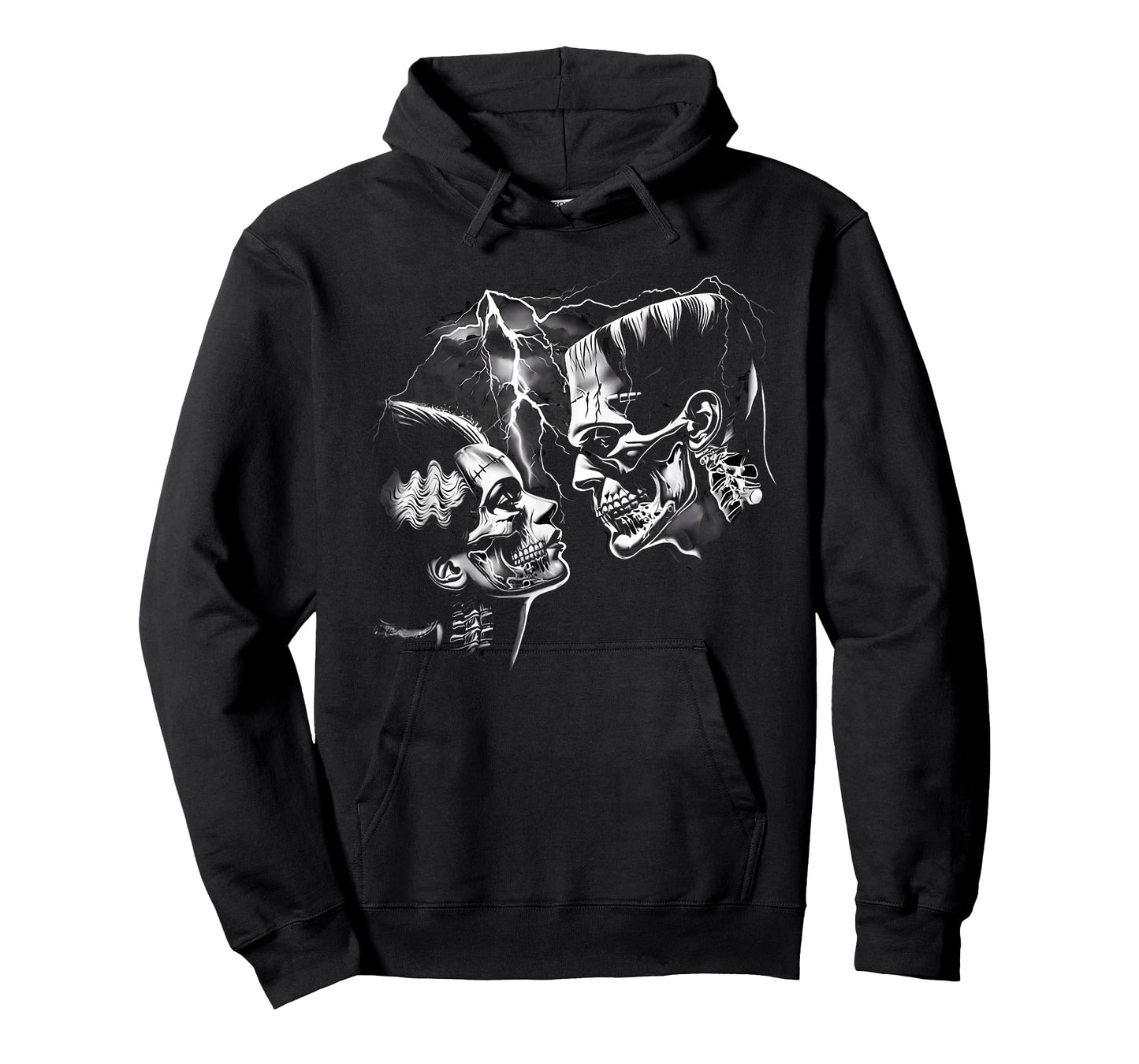 Retro Frankenstein Monster And Bride Halloween Romantic Kiss T-Shirt