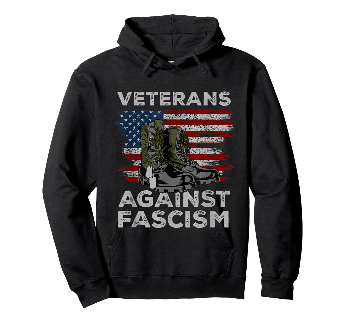 Veterans Against Fascism Vintage US Flag Combat Boots Army T-Shirt