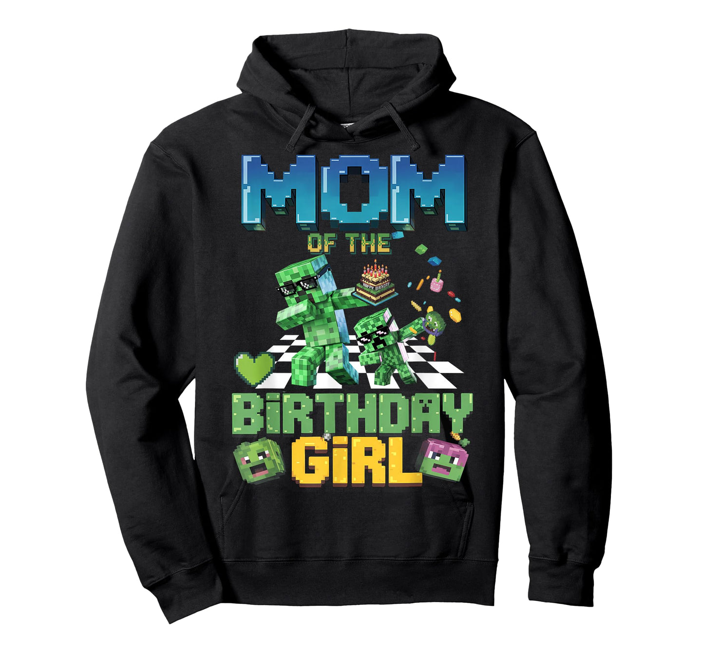 Mom of the Birthday Girl Funny Video Game Pixel Girl T-Shirt